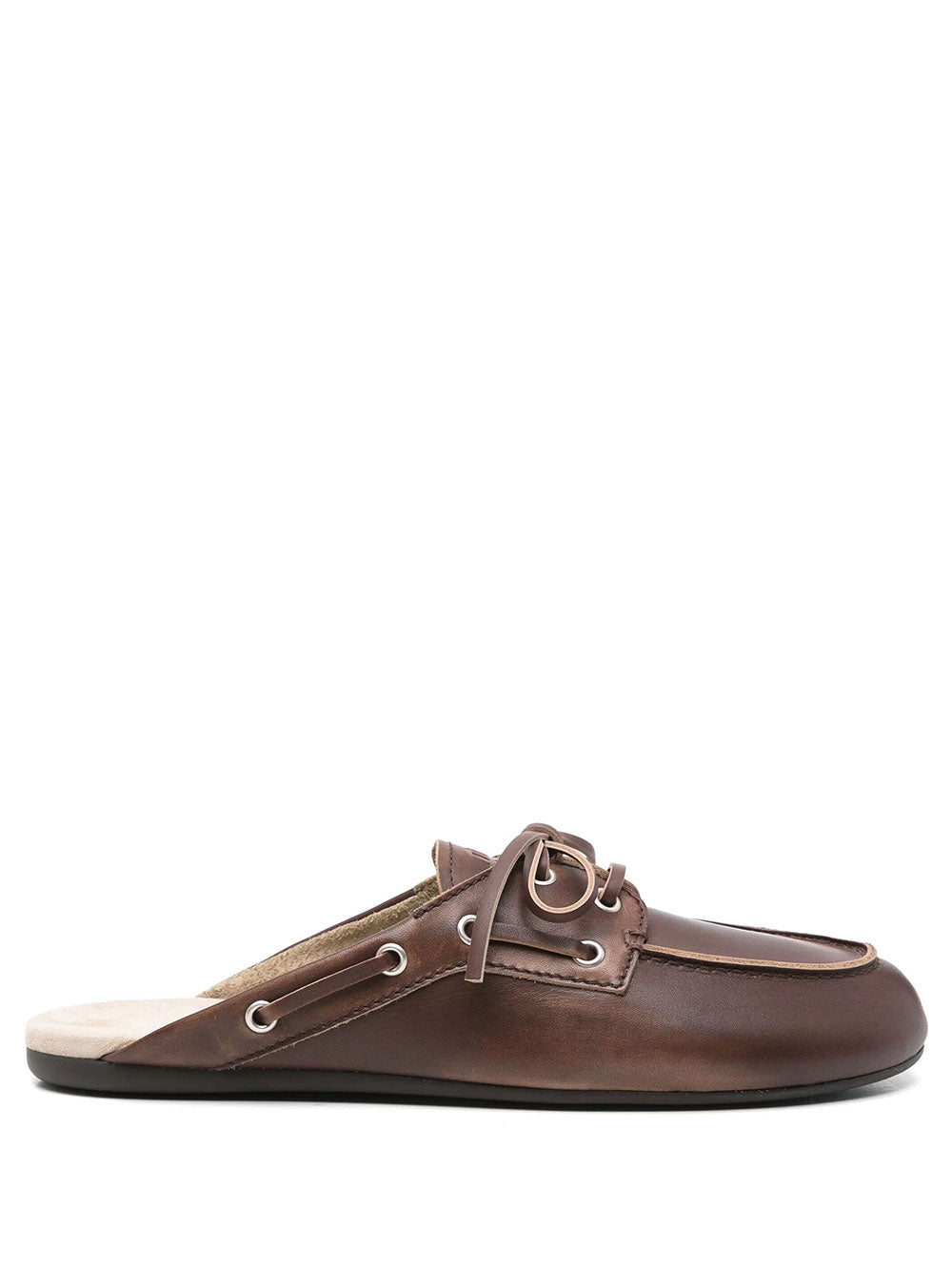 Miu Miu Women Faded Leather Deck Mules MIU MIU