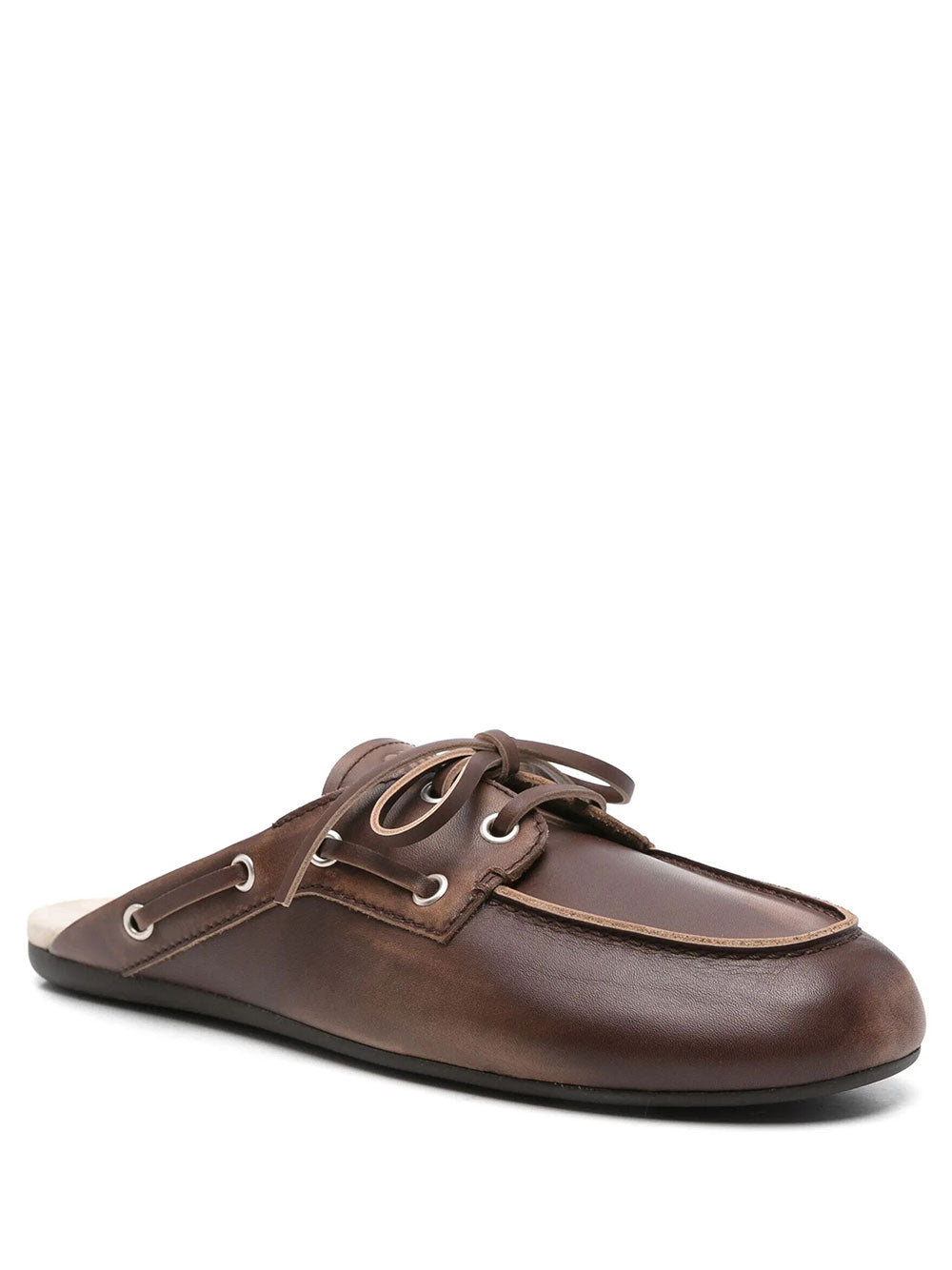 Miu Miu Women Faded Leather Deck Mules MIU MIU