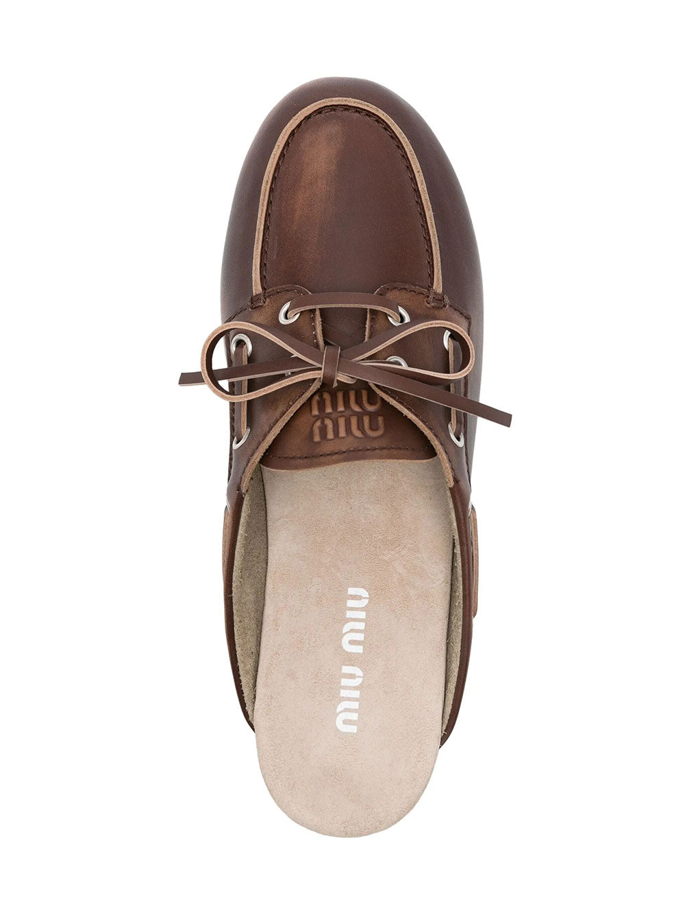 Miu Miu Women Faded Leather Deck Mules MIU MIU