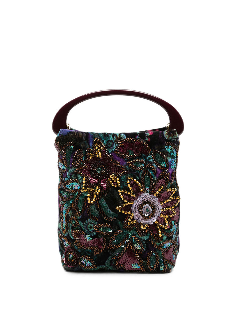 Dries Van Noten Women Borsa Micro In Velluto Con Ricami E Manico In Resina DRIES VAN NOTEN