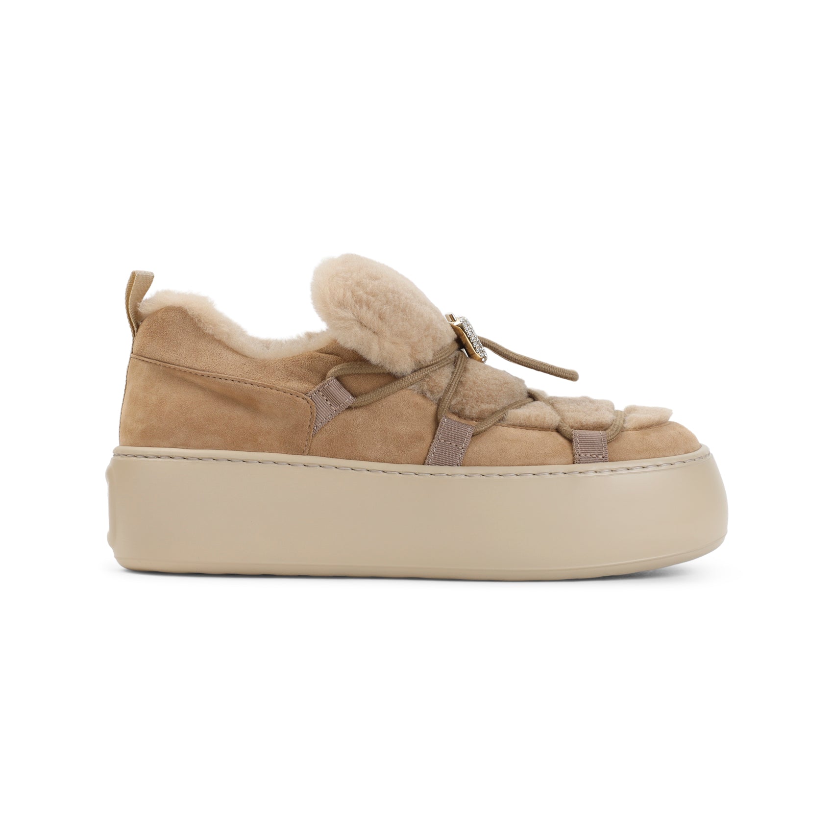 Roger Vivier Snow Lace Up Fur Women ROGER VIVIER