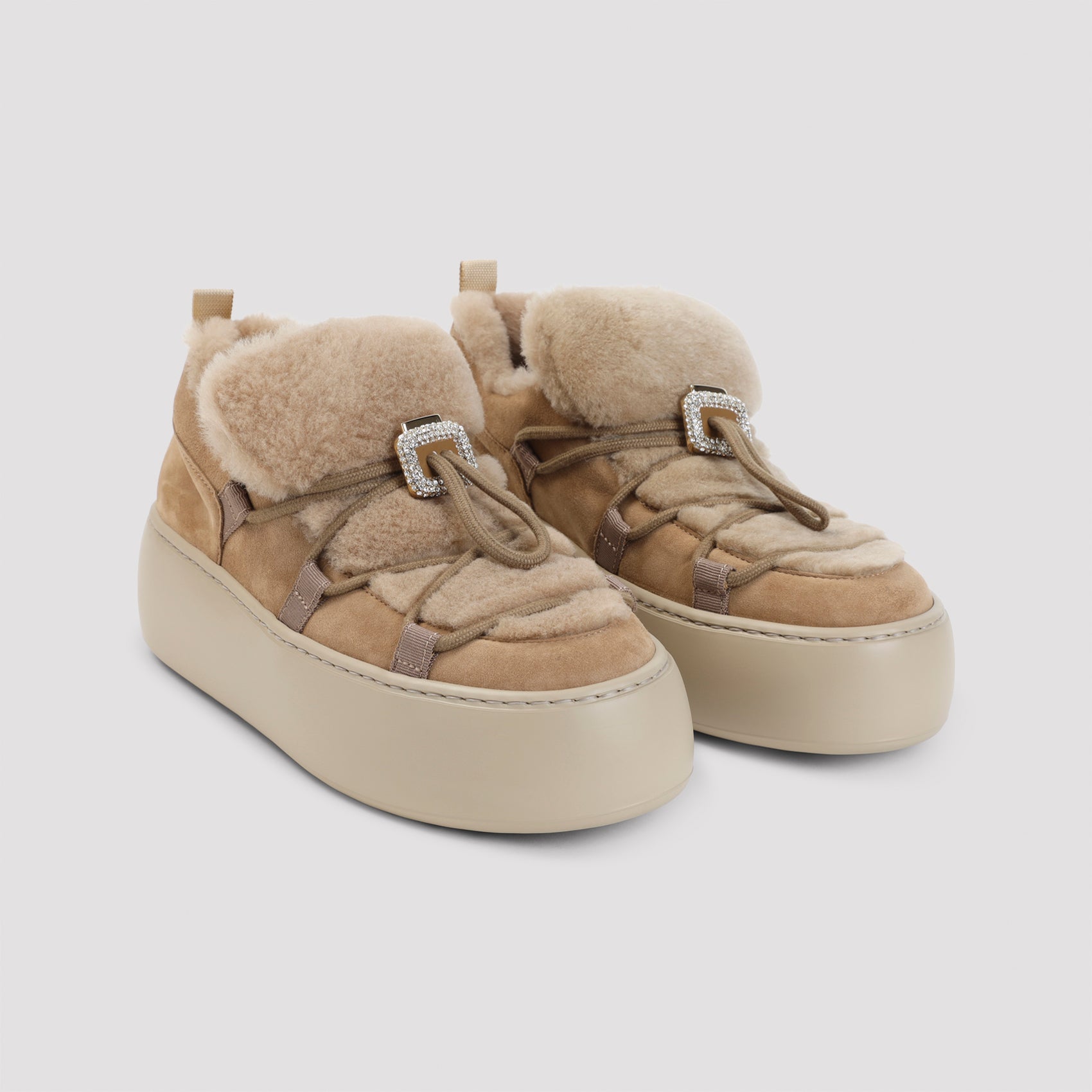 Roger Vivier Snow Lace Up Fur Women ROGER VIVIER