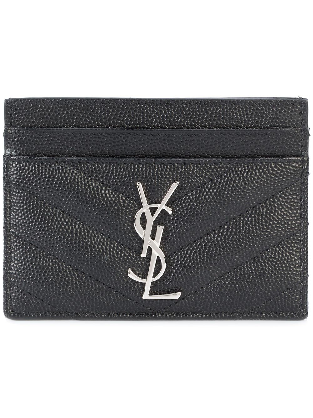 Saint Laurent Women Cassandre Matelassé Card Case In Grain De Poudre Leather SAINT LAURENT