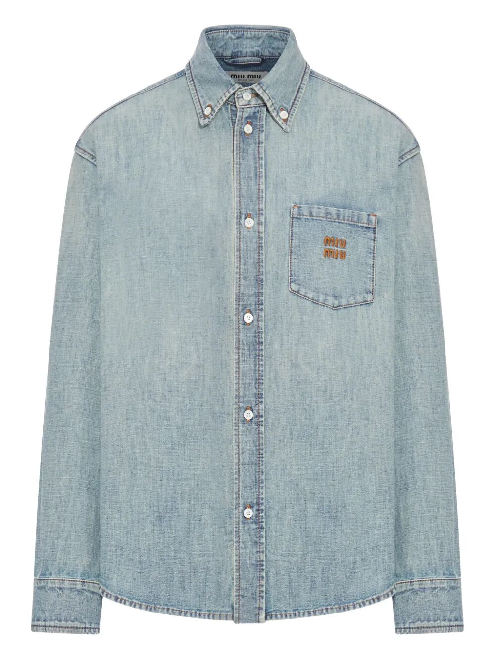 Miu Miu Women Chambray Denim Shirt MIU MIU