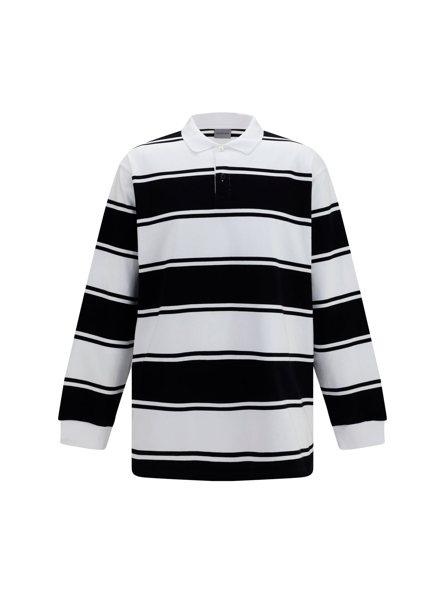 Balenciaga Men Striped Long-Sleeve Polo BALENCIAGA
