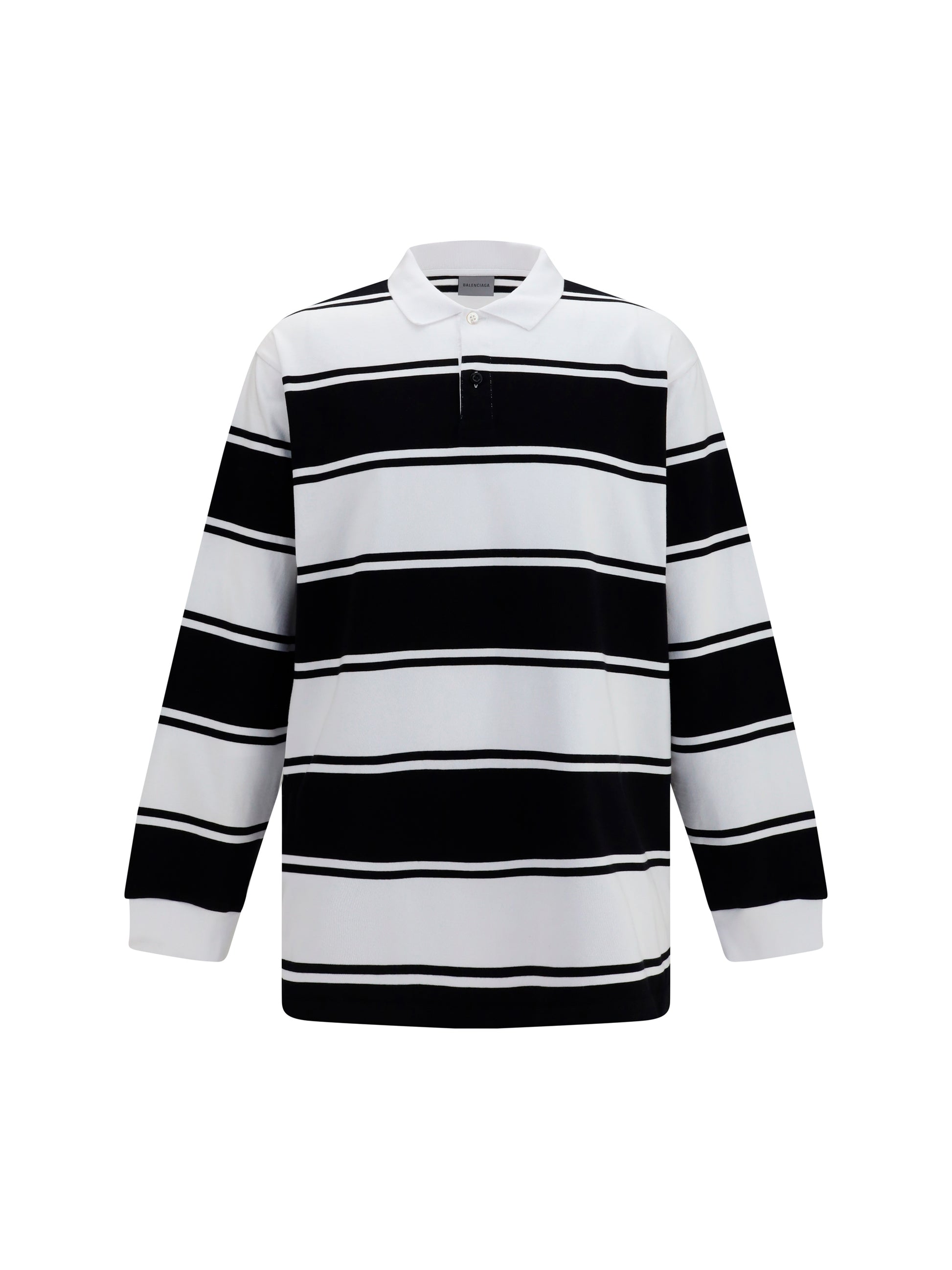 Balenciaga Men Striped Long-Sleeve Polo BALENCIAGA