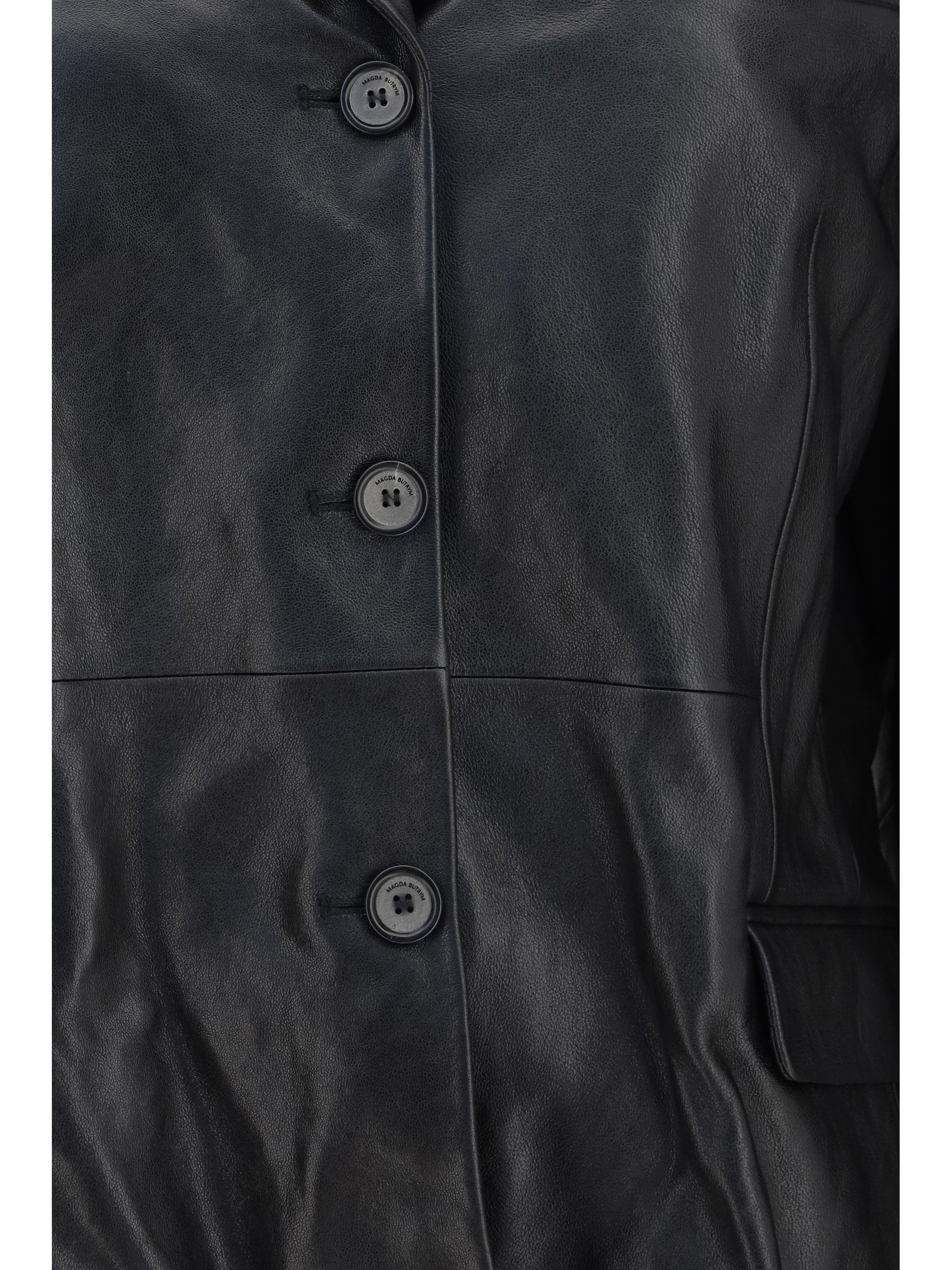 Magda Butrym Women Leather Blazer Jacket MAGDA BUTRYM