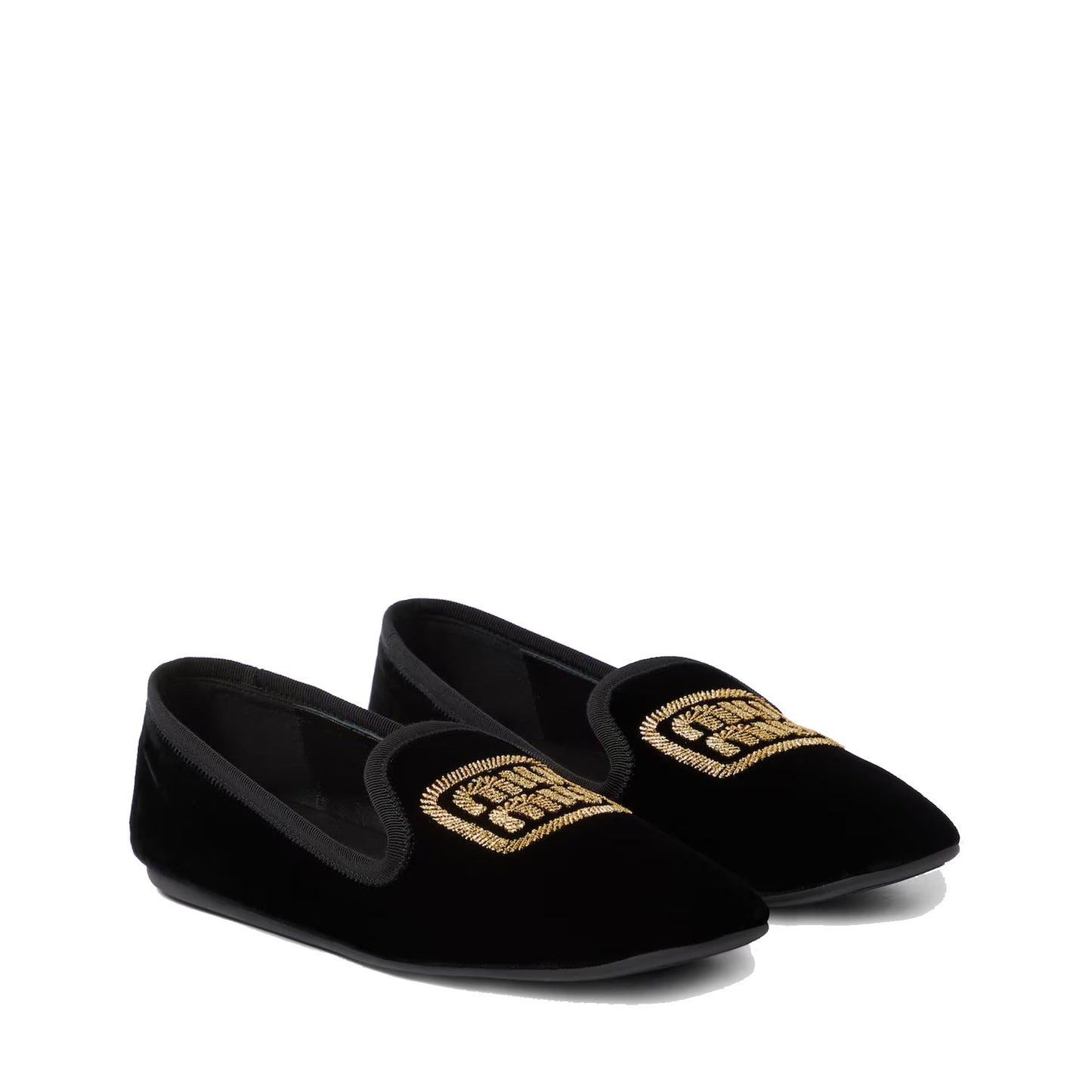 Miu Miu Logo Velvet Flats Women MIU MIU