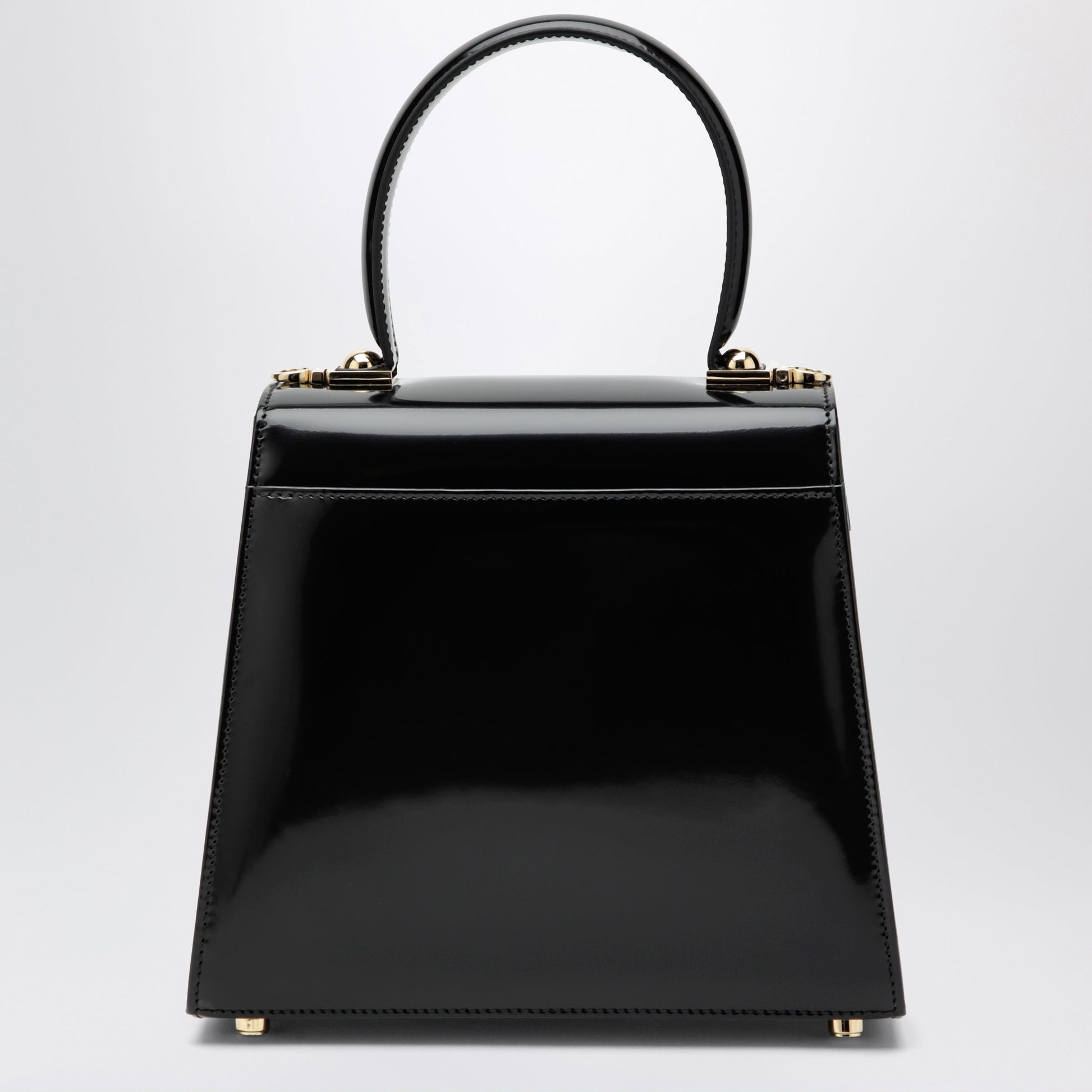 Ferragamo Small Black Leather Top-Handle Bag With Gancini Closure Women FERRAGAMO