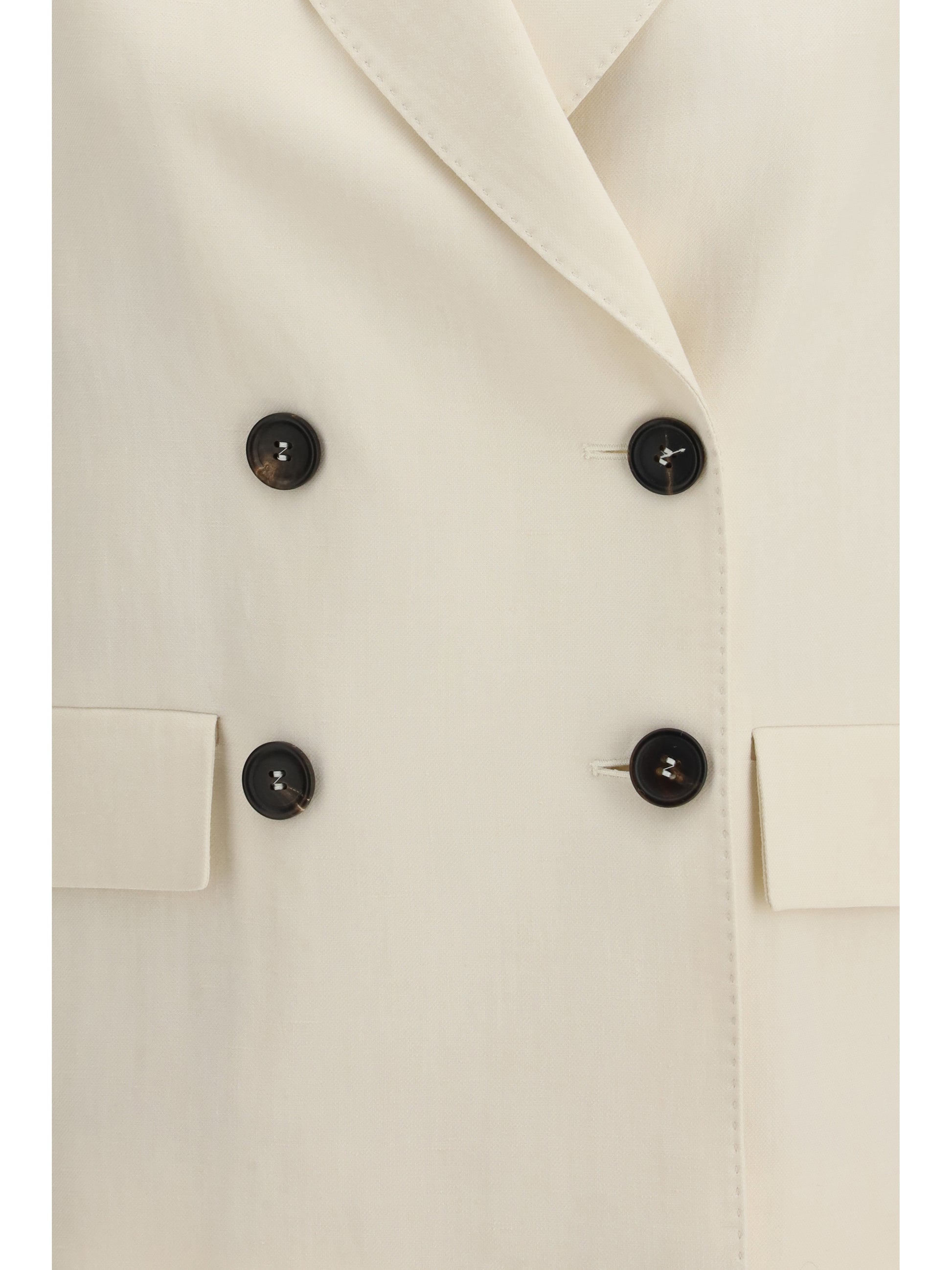 Brunello Cucinelli Women Fluid Twill Jacket In Viscose And Linen With Monile BRUNELLO CUCINELLI