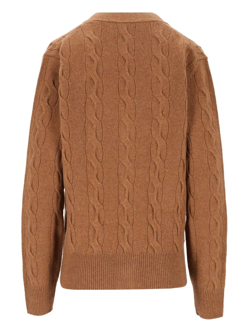 Ami Women Camel Brown Wool Cardigan AMI PARIS