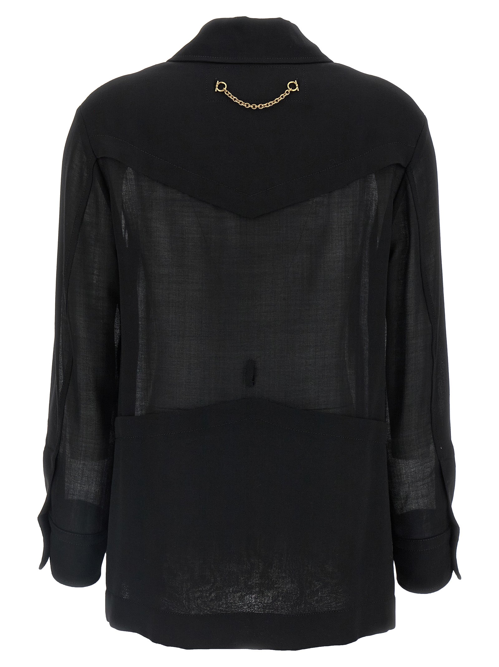 Ferragamo Women Semi-Sheer Wool Jacket FERRAGAMO