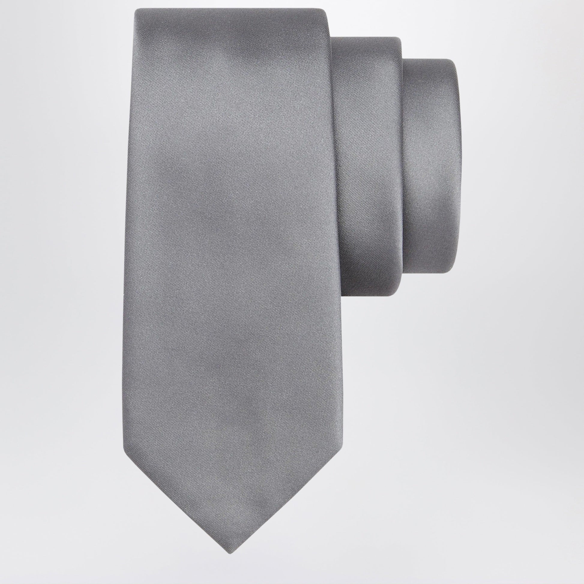 Ferragamo Grey Silk Tie Men FERRAGAMO