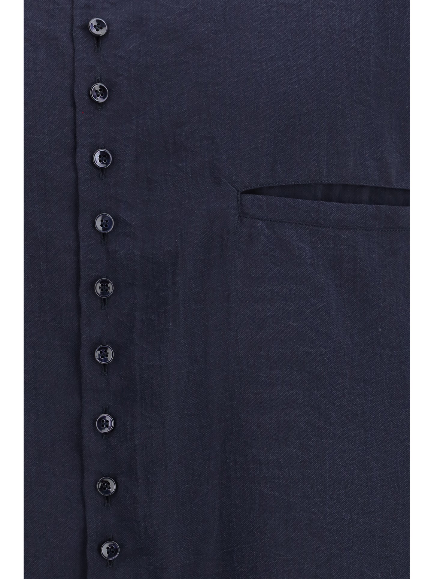 Giorgio Armani Men Washed Silk Shirt With Band Collar GIORGIO ARMANI