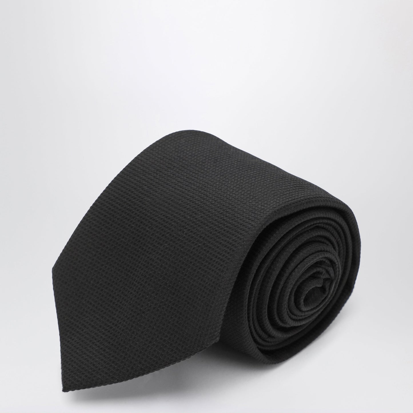 Ferragamo Black Silk Jacquard Tie Men FERRAGAMO