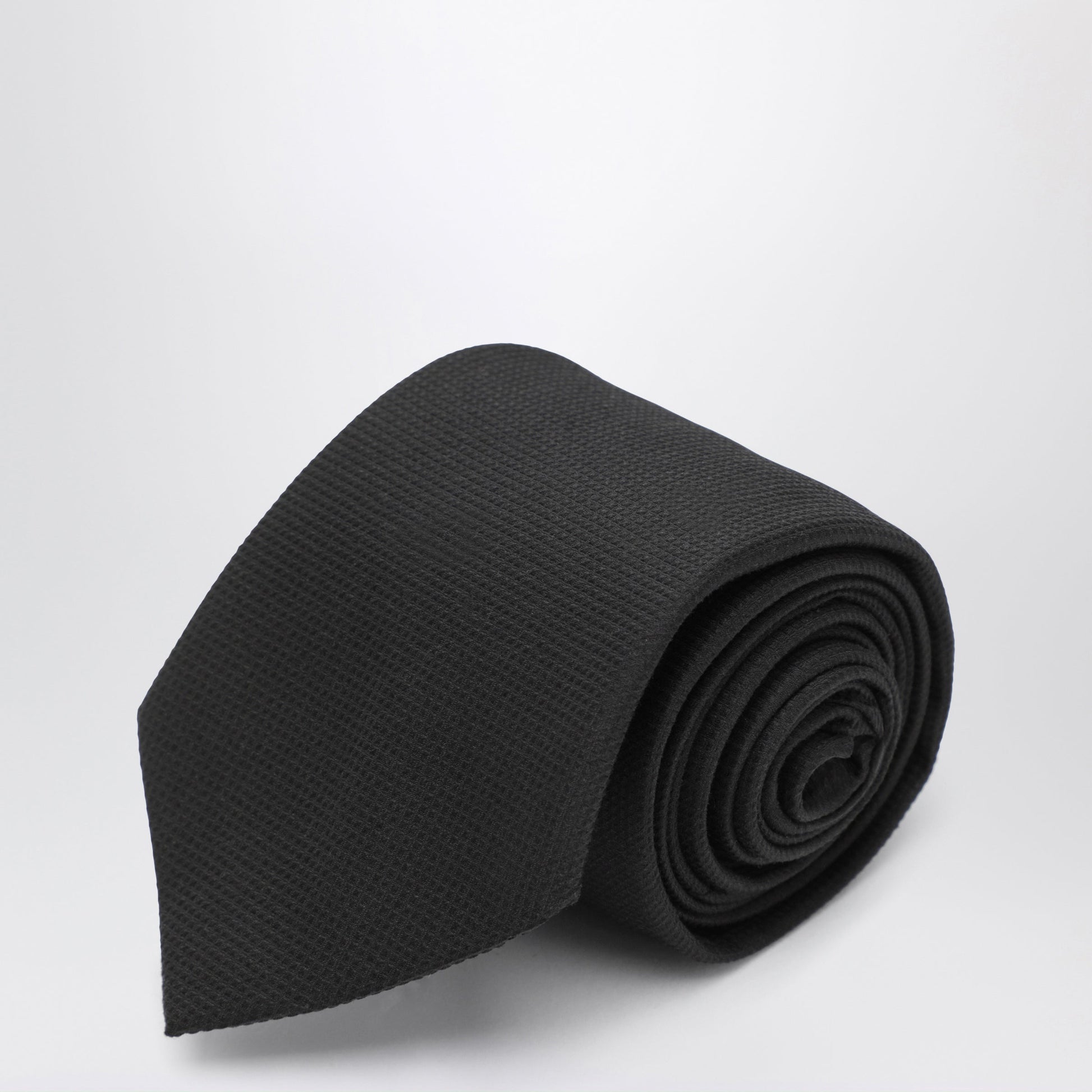 Ferragamo Black Silk Jacquard Tie Men FERRAGAMO