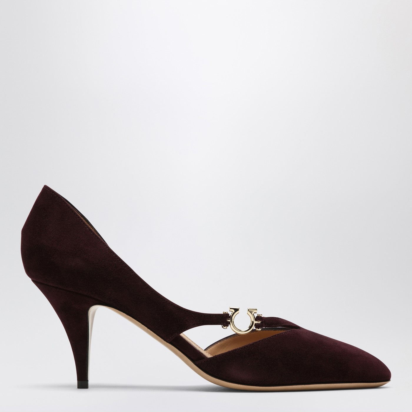 Ferragamo Pumps With Gancini Detail Dark Barolo Women FERRAGAMO