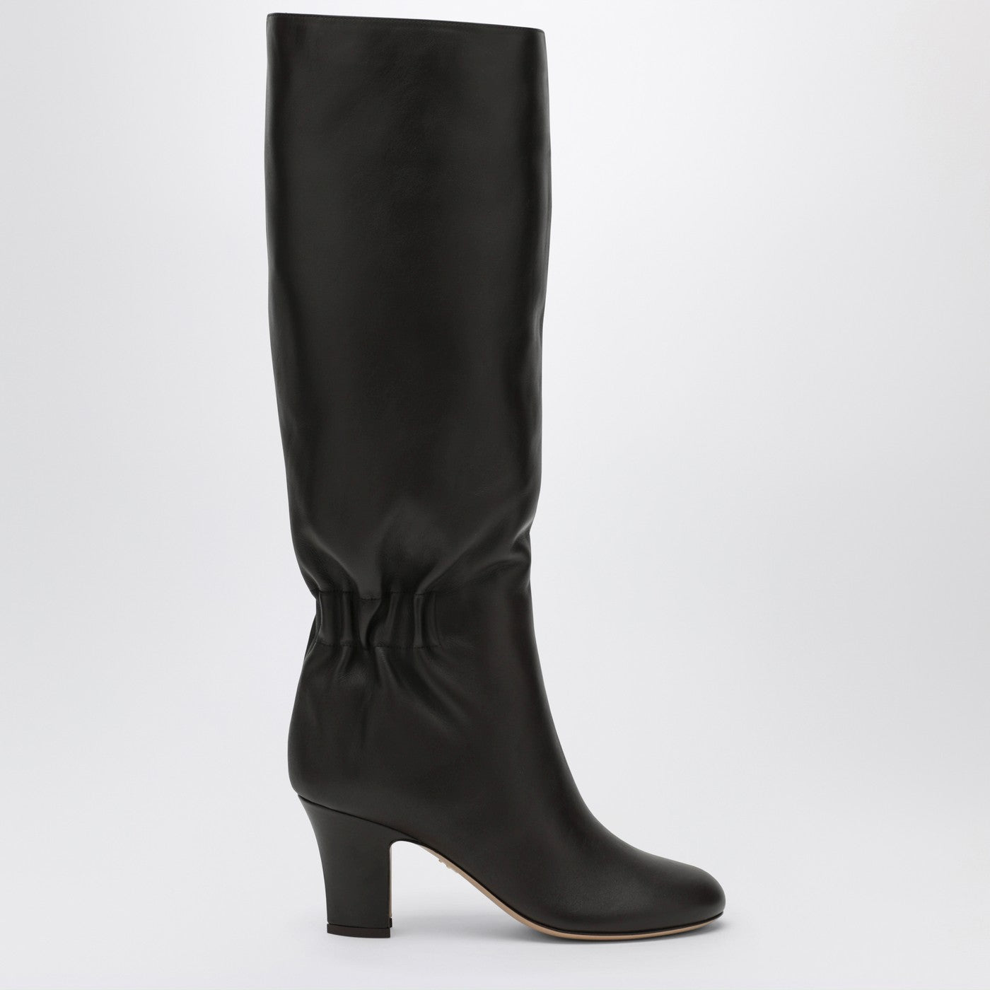 Ferragamo Ruched Boots In Dark Brown Leather Women FERRAGAMO