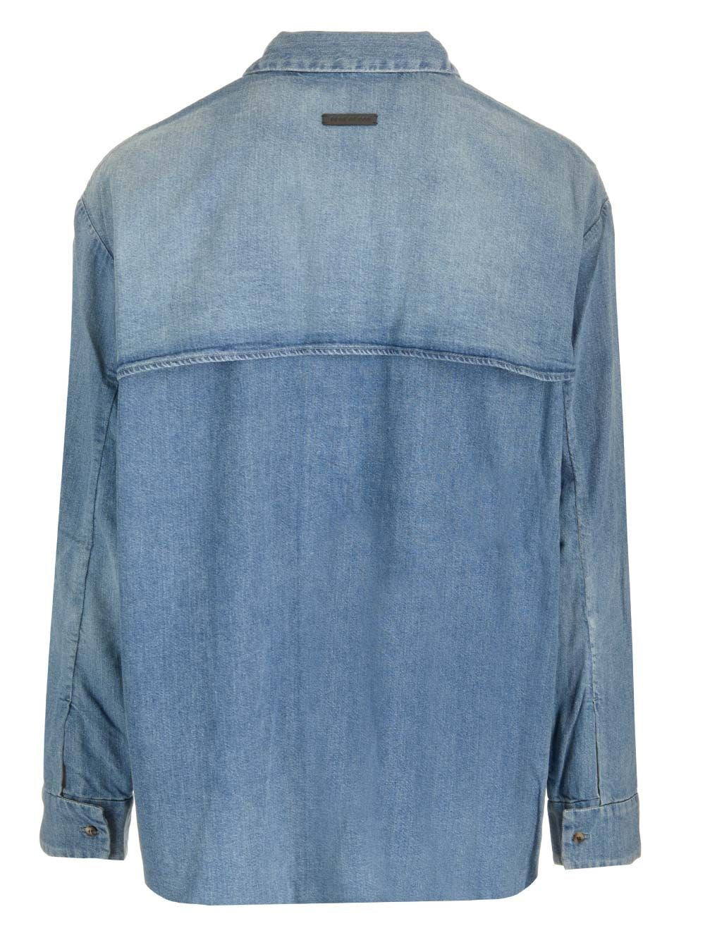 Fear Of God Men "Vented" Denim Shirt FEAR OF GOD