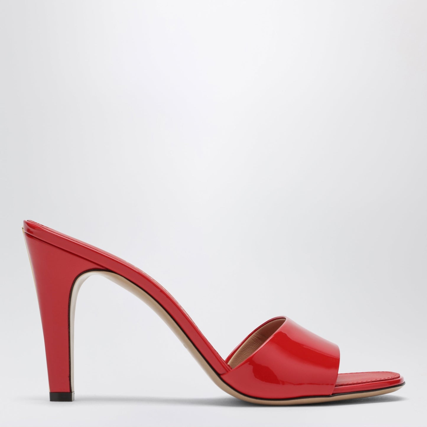 Ferragamo Fire Red Patent Leather Heeled Slides Women FERRAGAMO