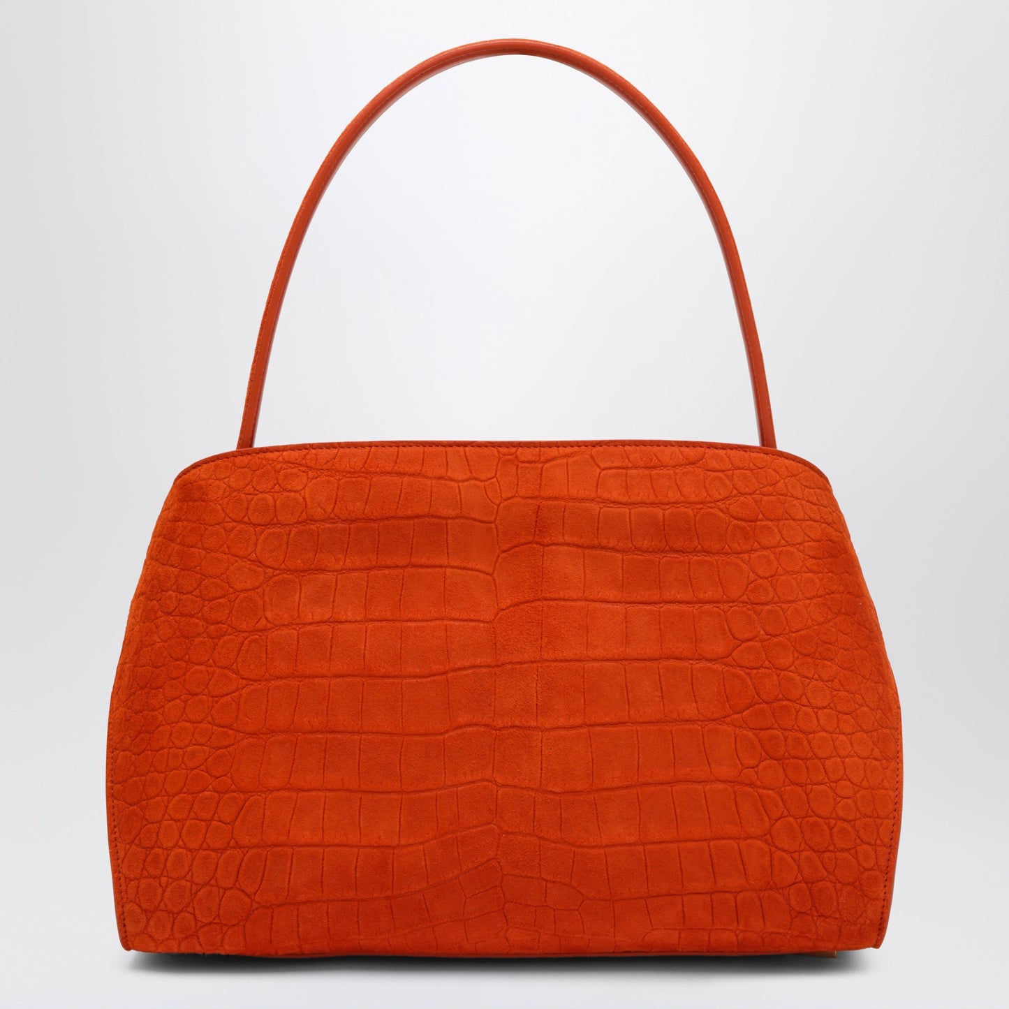 Ferragamo Orange Hug Soft M Top-Handle Bag With Crocodile Effect Women FERRAGAMO