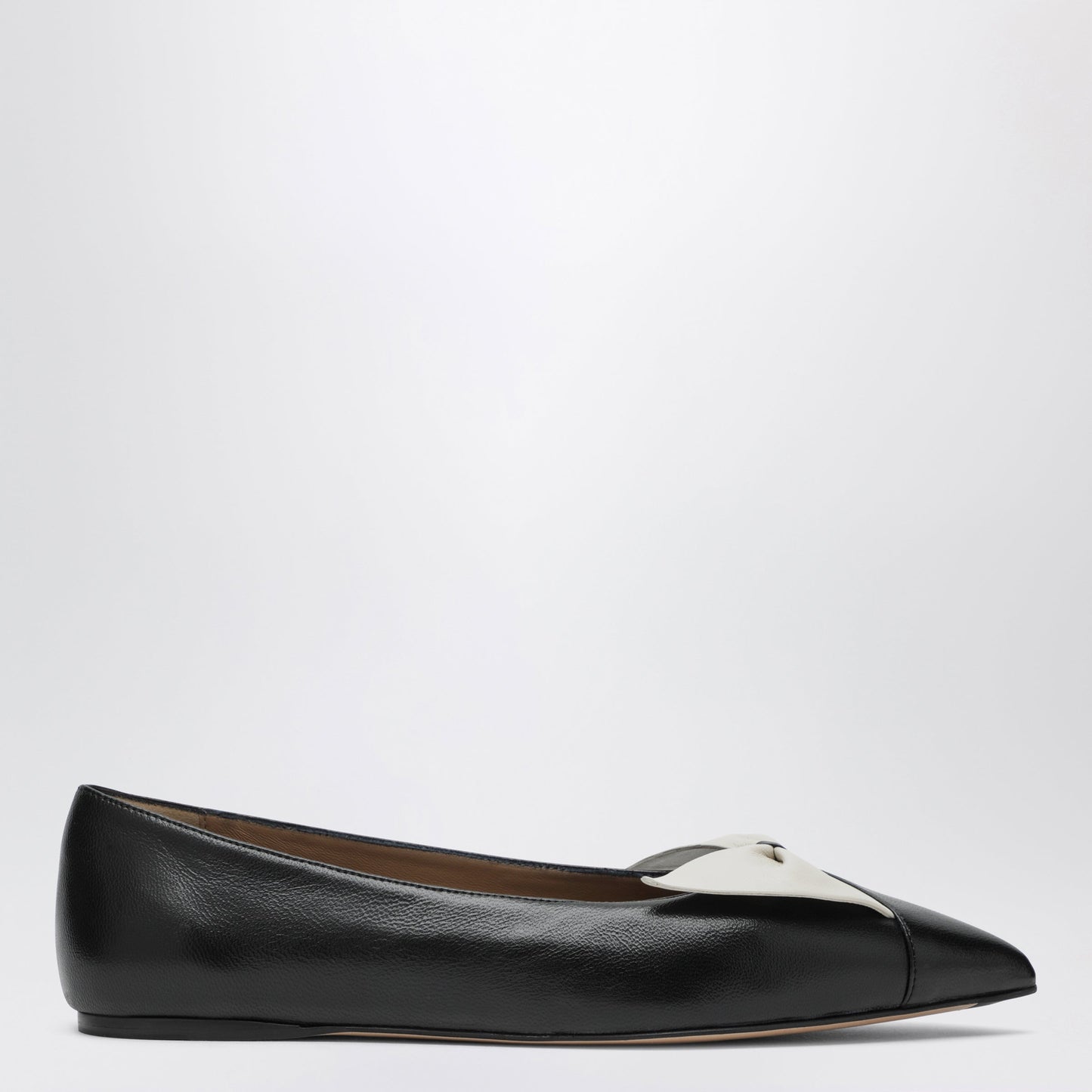 Ferragamo Soft Bow Ballerina Flats Black/Mascarpone Women FERRAGAMO
