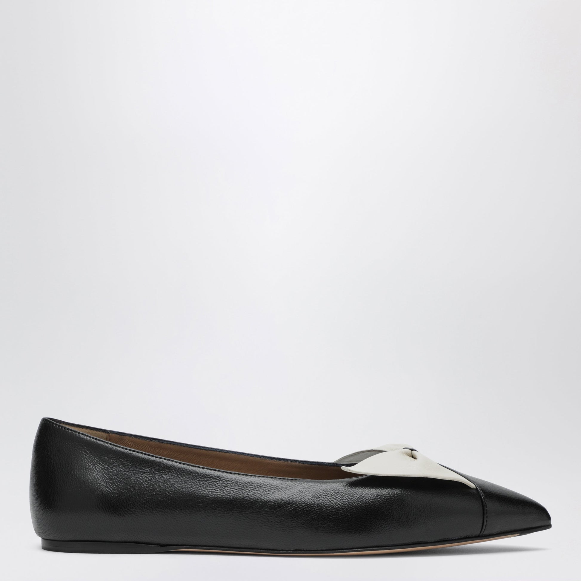 Ferragamo Soft Bow Ballerina Flats Black/Mascarpone Women FERRAGAMO