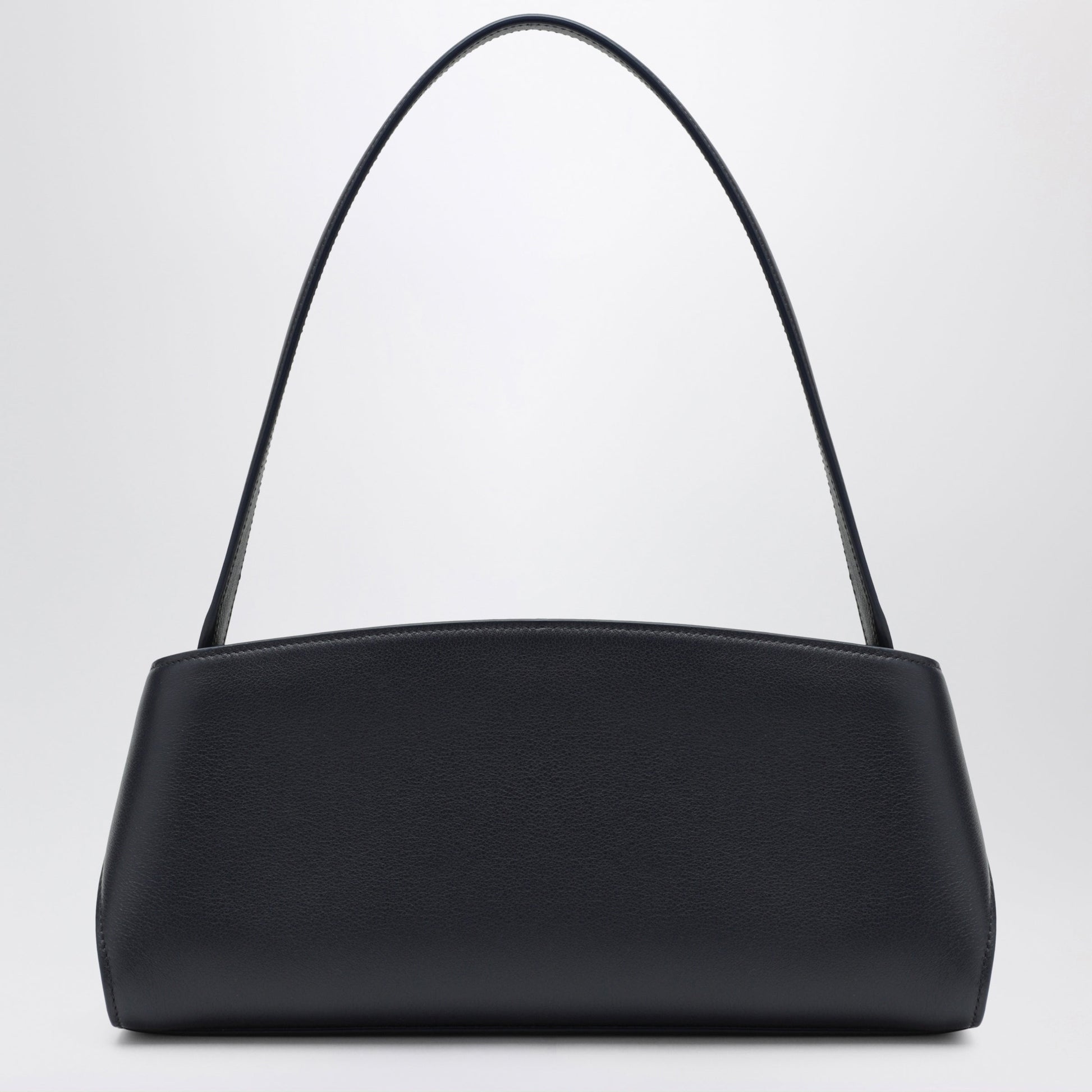 Ferragamo Hug East-West Navy/Dark Brown Calfskin Shoulder Bag Women FERRAGAMO
