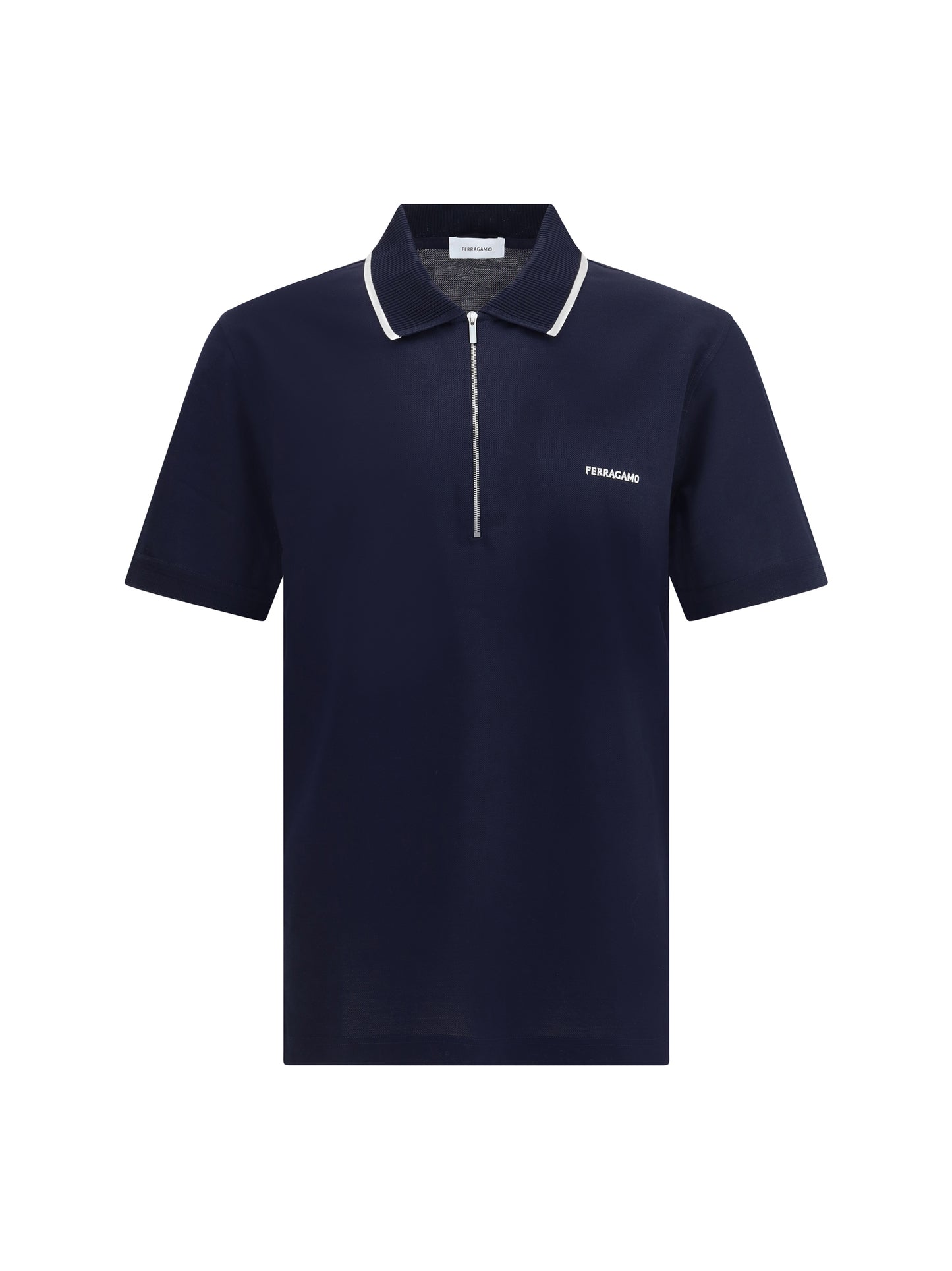 Ferragamo Men Cotton Zip Polo FERRAGAMO
