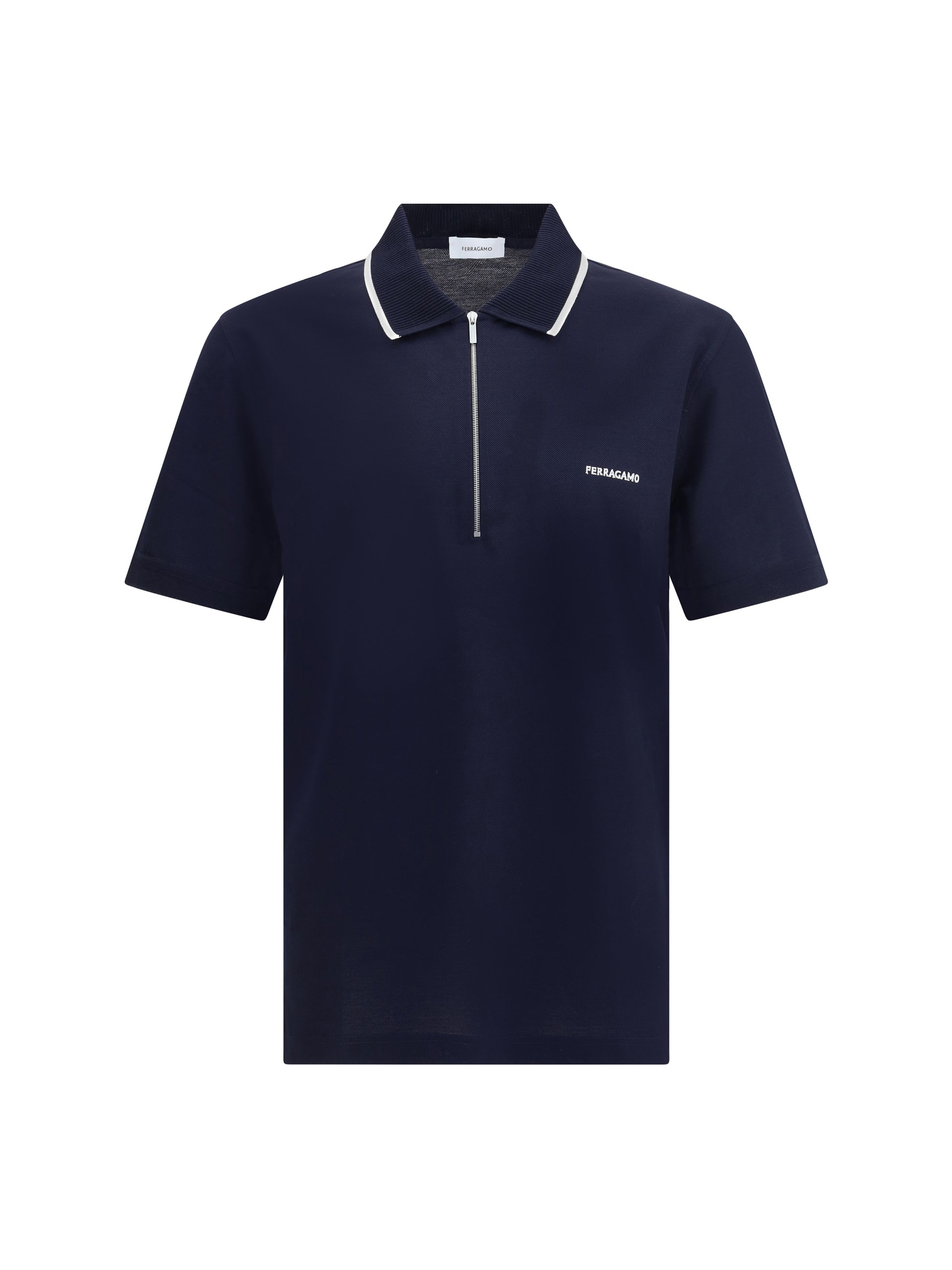 Ferragamo Men Cotton Zip Polo FERRAGAMO