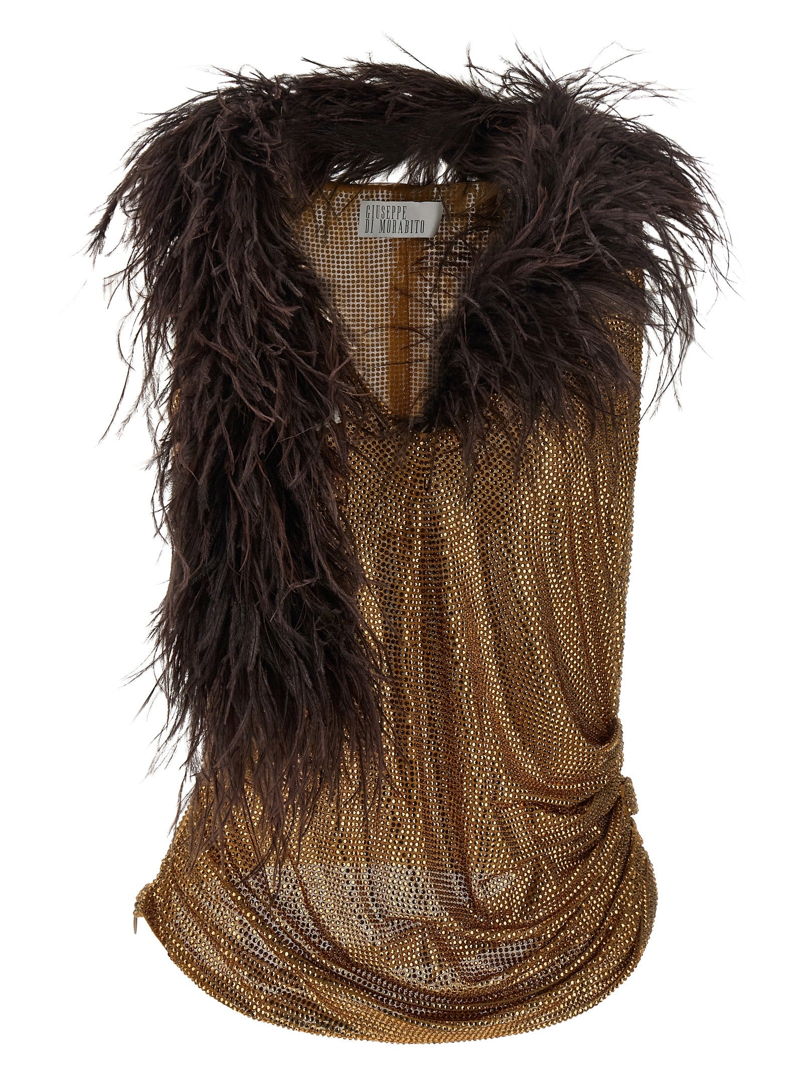 Giuseppe Di Morabito Women Mesh And Feather Top GIUSEPPE DI MORABITO