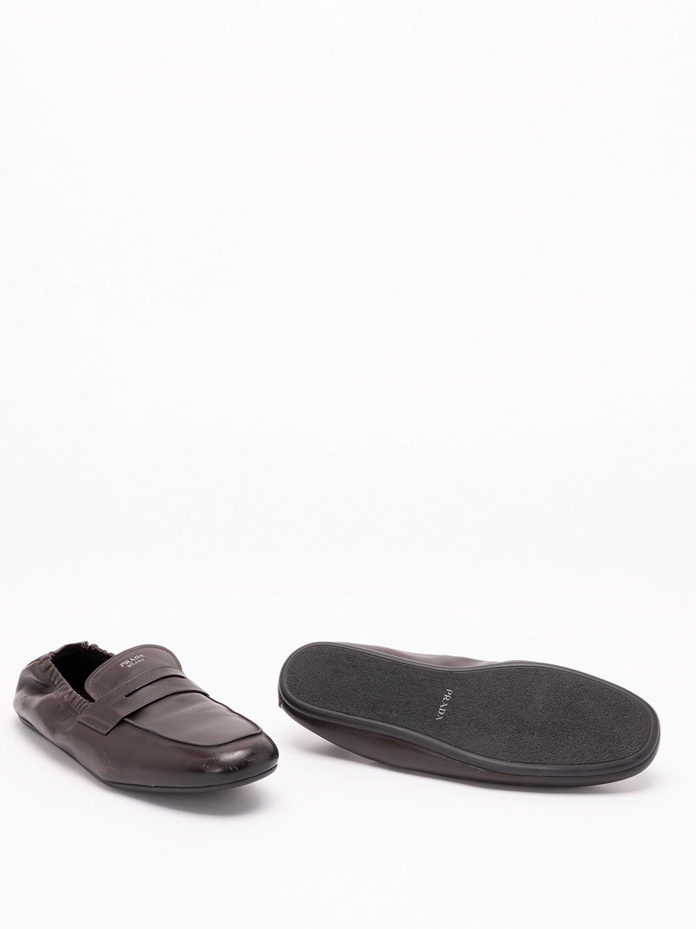 Prada Men Shuffle Antiqued Leather Loafers PRADA