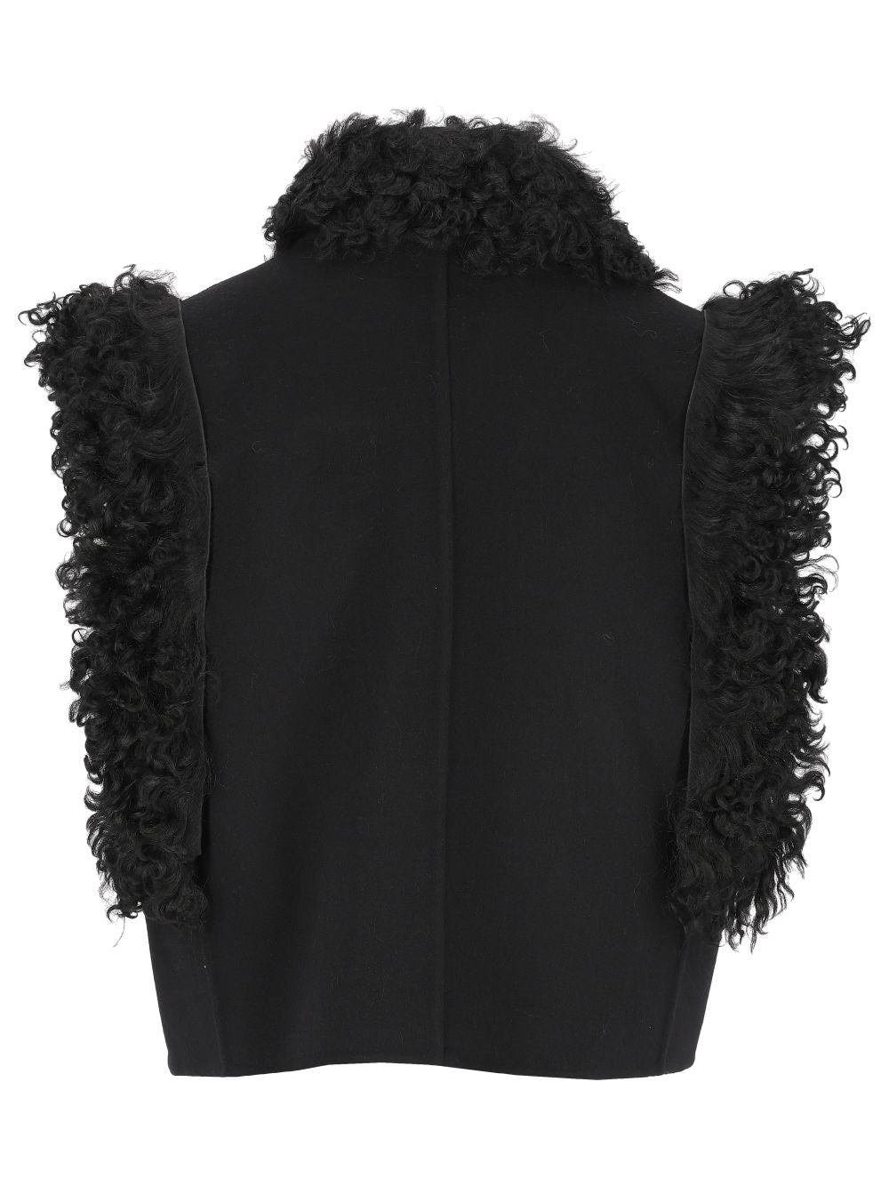 Fendi Women Black Wool And Sheepskin Gilet FENDI