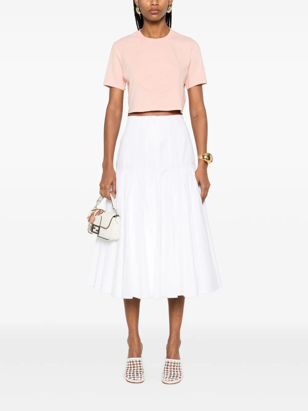 Fendi Women 3D Fendi Roma Cropped T-Shirt FENDI
