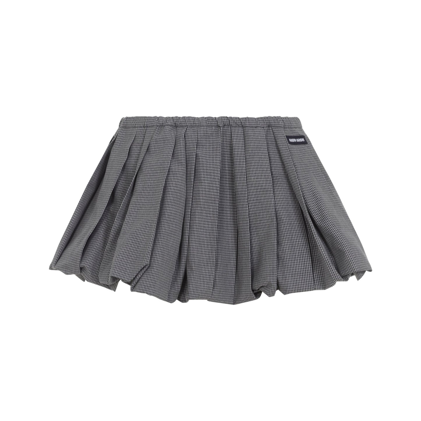 Miu Miu Plisse Check Mini Skirt Women MIU MIU