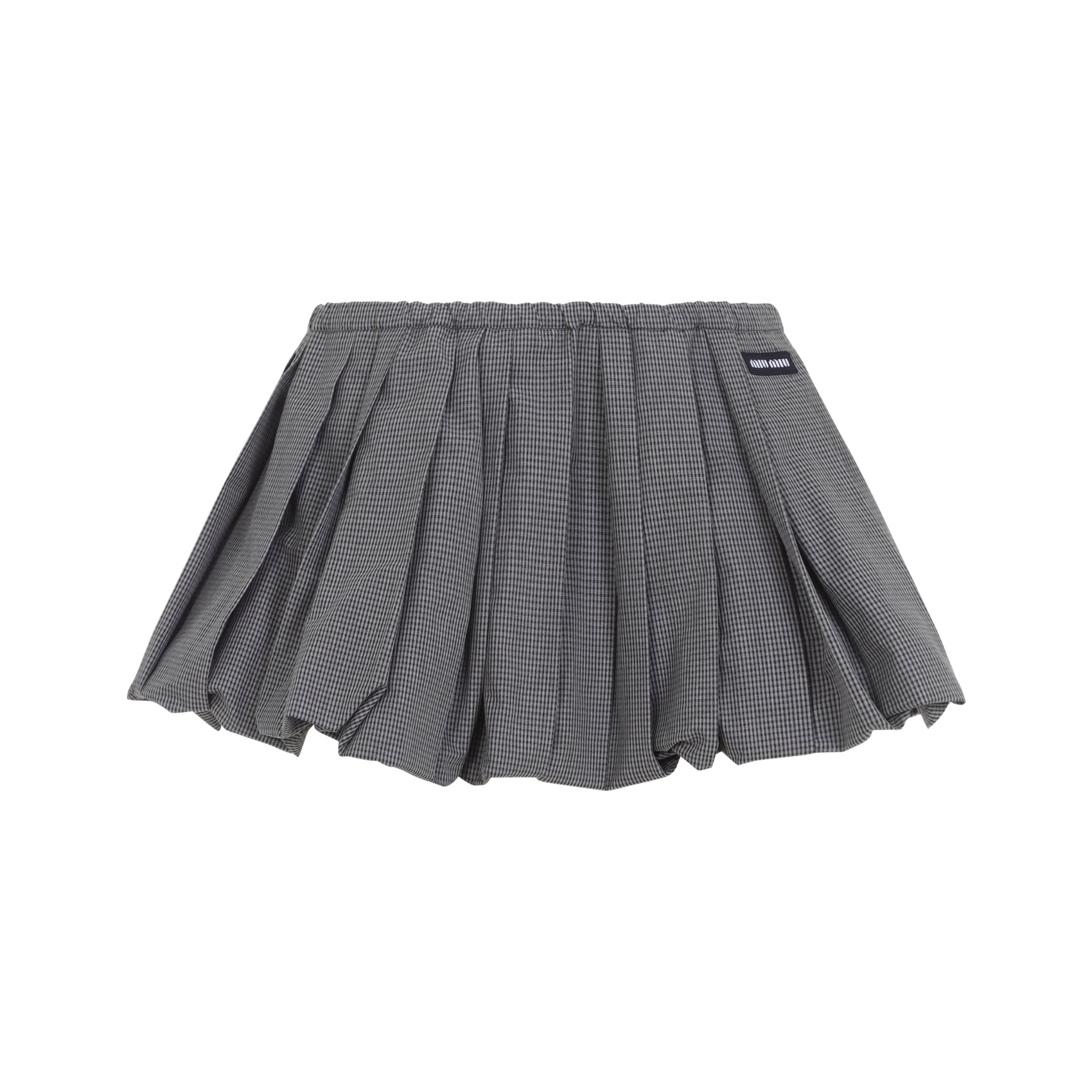 Miu Miu Plisse Check Mini Skirt Women MIU MIU
