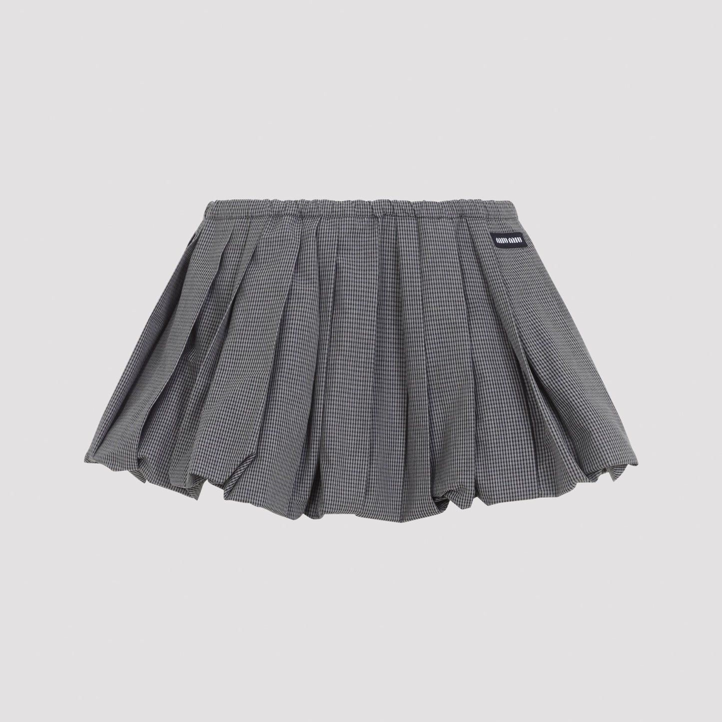 Miu Miu Plisse Check Mini Skirt Women MIU MIU