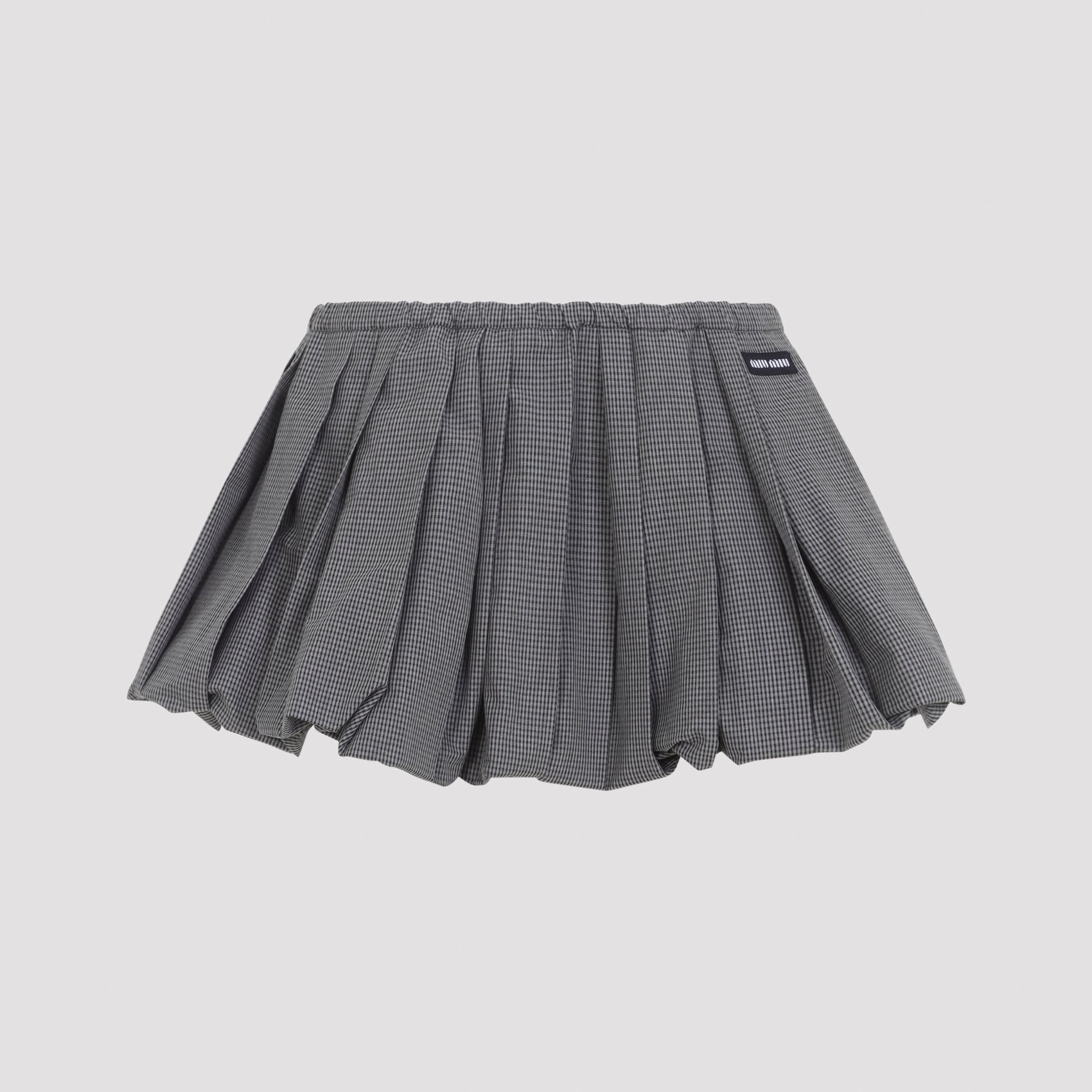 Miu Miu Plisse Check Mini Skirt Women MIU MIU