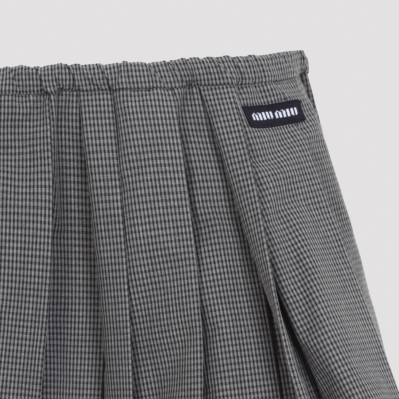 Miu Miu Plisse Check Mini Skirt Women MIU MIU
