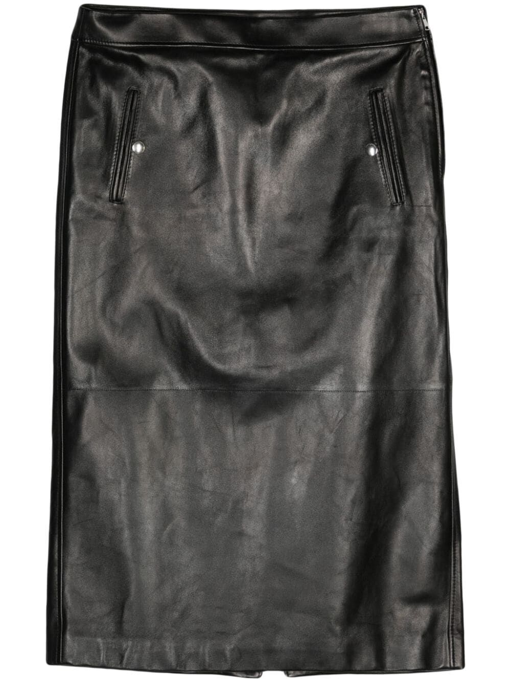 Alexander Mcqueen Women Low Waist Leather Skirt ALEXANDER MCQUEEN