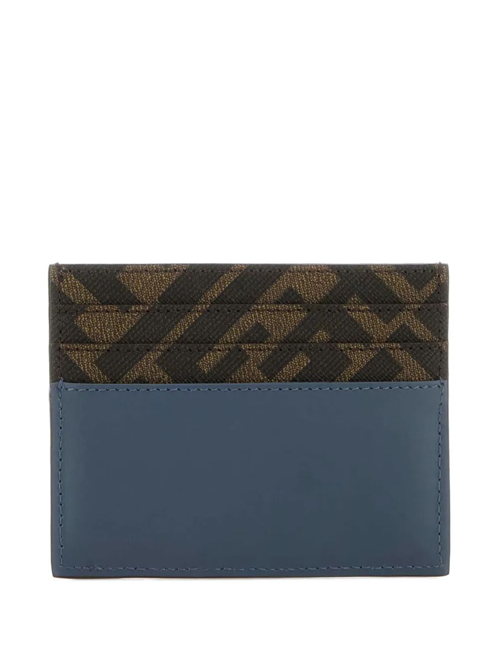 Fendi Men Leather And Ff Canvas Squared Card Holder FENDI