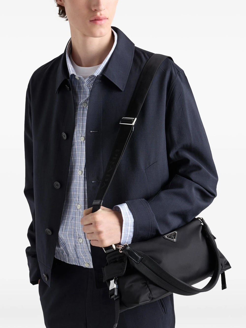 Prada Men Prada Explore Re-Nylon And Leather Bag PRADA