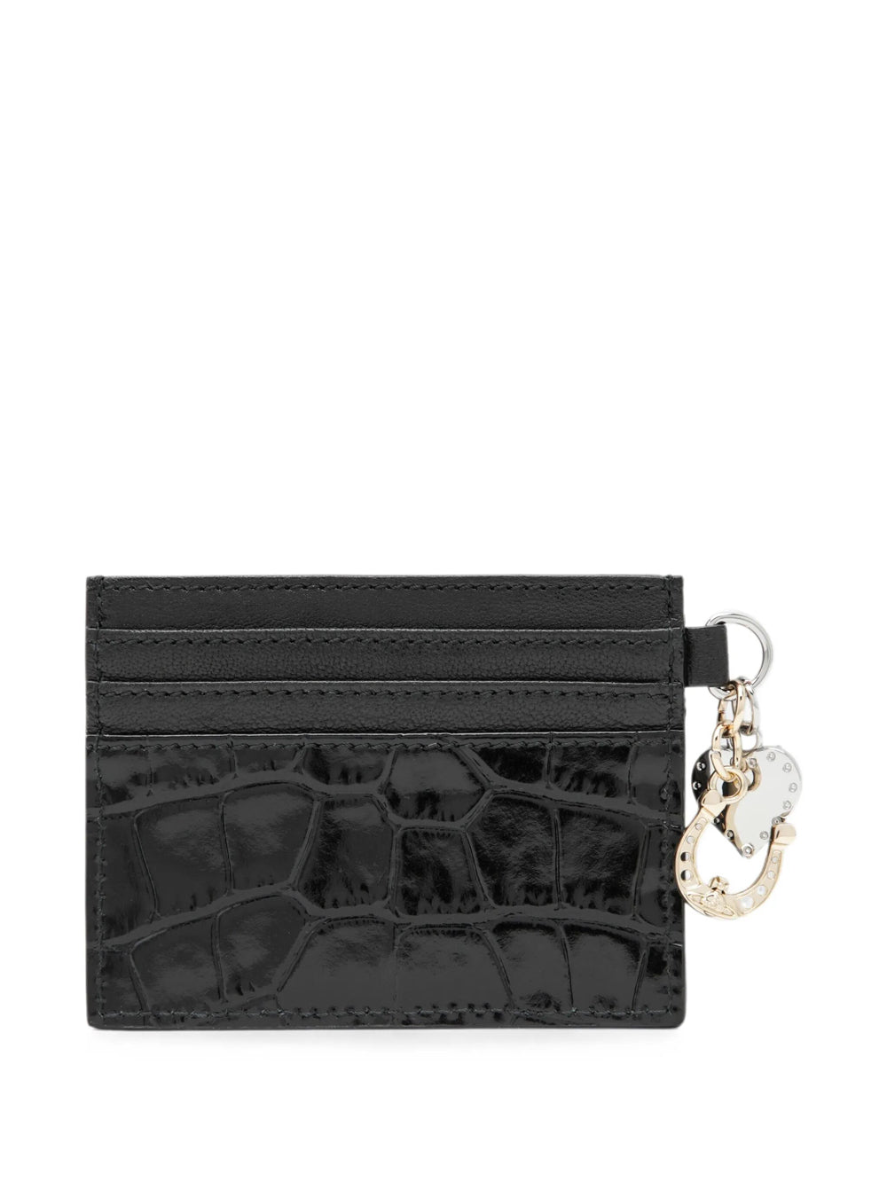 Vivienne Westwood Women Crocodile-Embossed Leather Card Holder With Charms VIVIENNE WESTWOOD