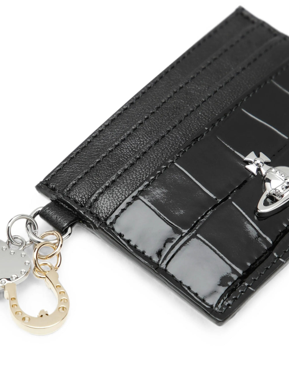 Vivienne Westwood Women Crocodile-Embossed Leather Card Holder With Charms VIVIENNE WESTWOOD