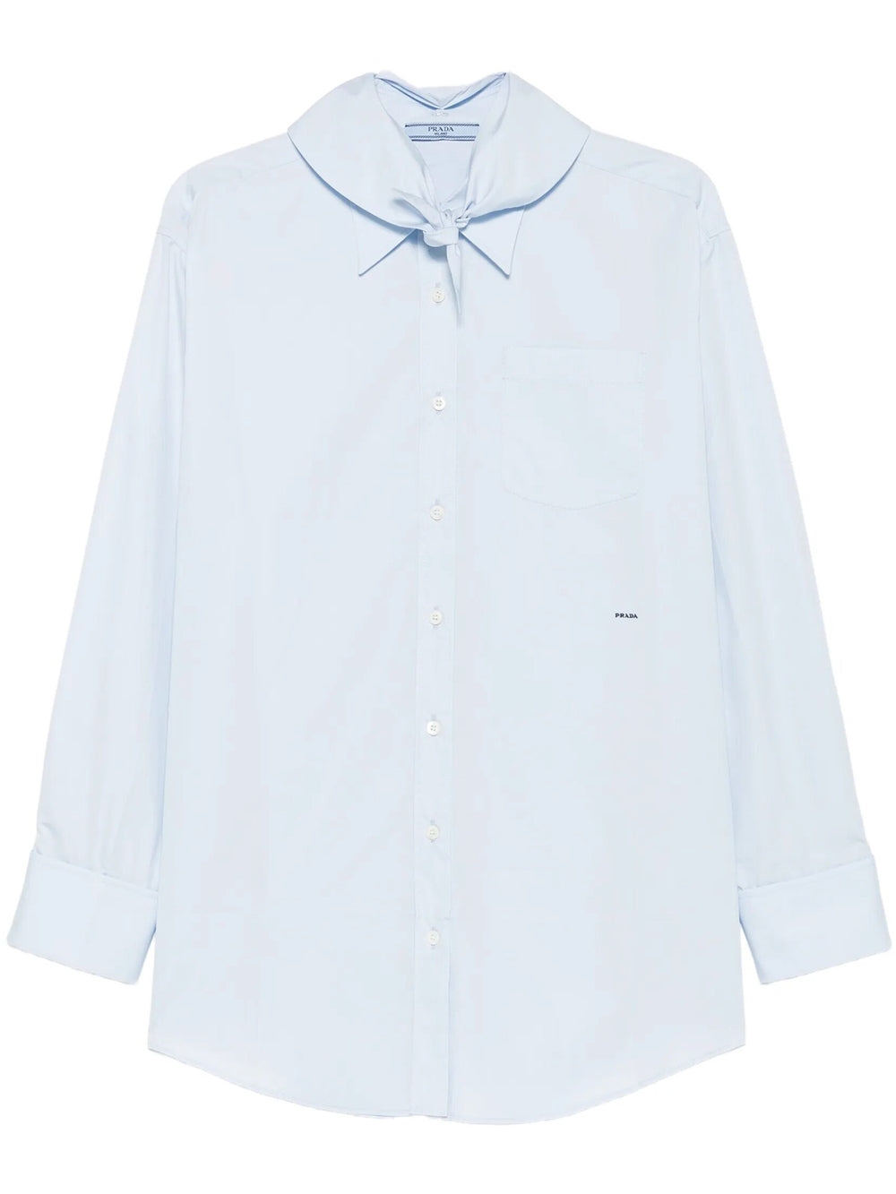 Prada Women Poplin Shirt With Knot Detail PRADA