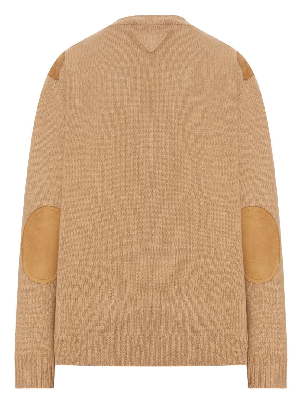 Prada Women Suede-Panel V-Neck Wool Sweater PRADA