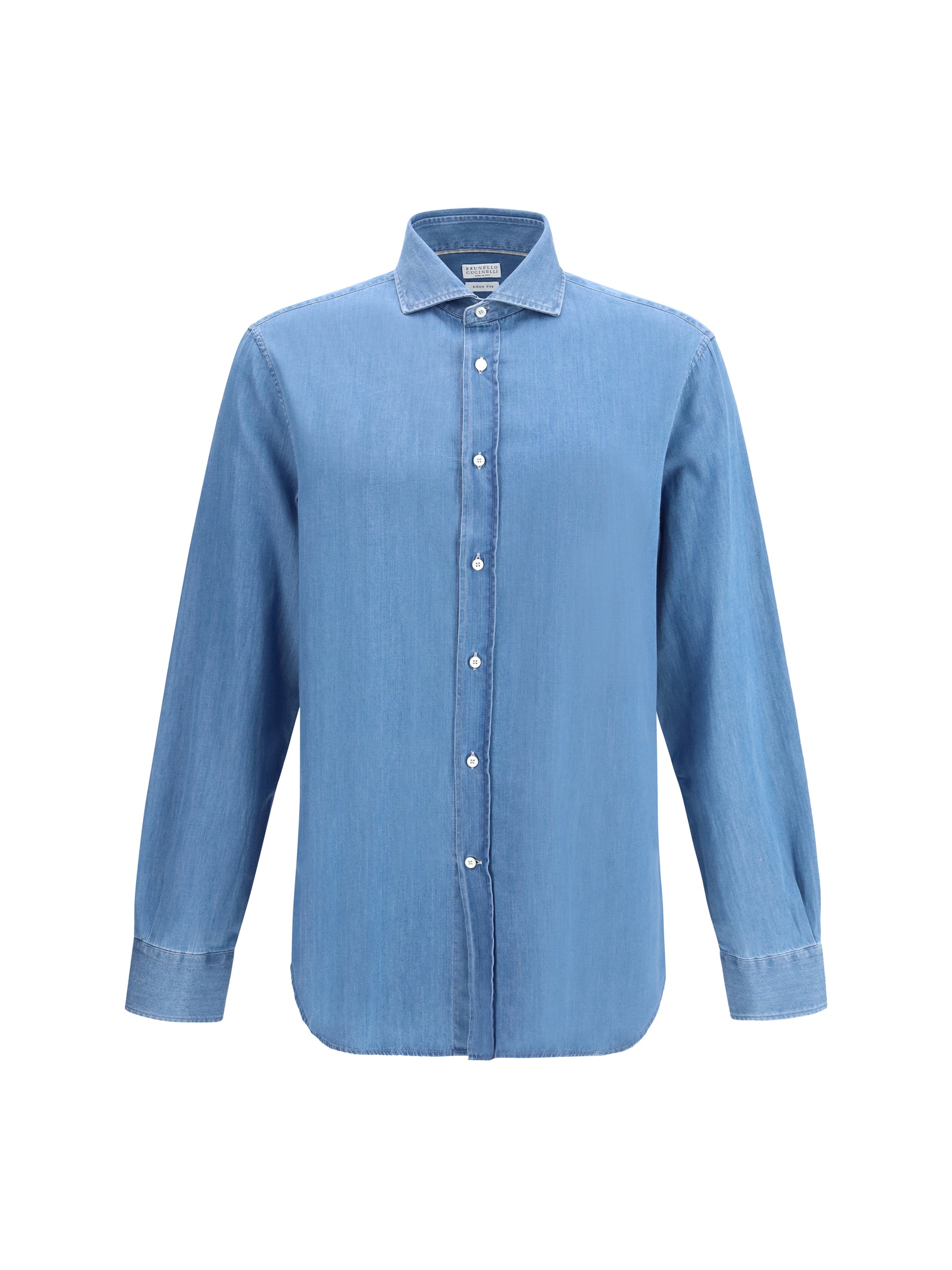 Brunello Cucinelli Men Cotton Denim Shirt BRUNELLO CUCINELLI