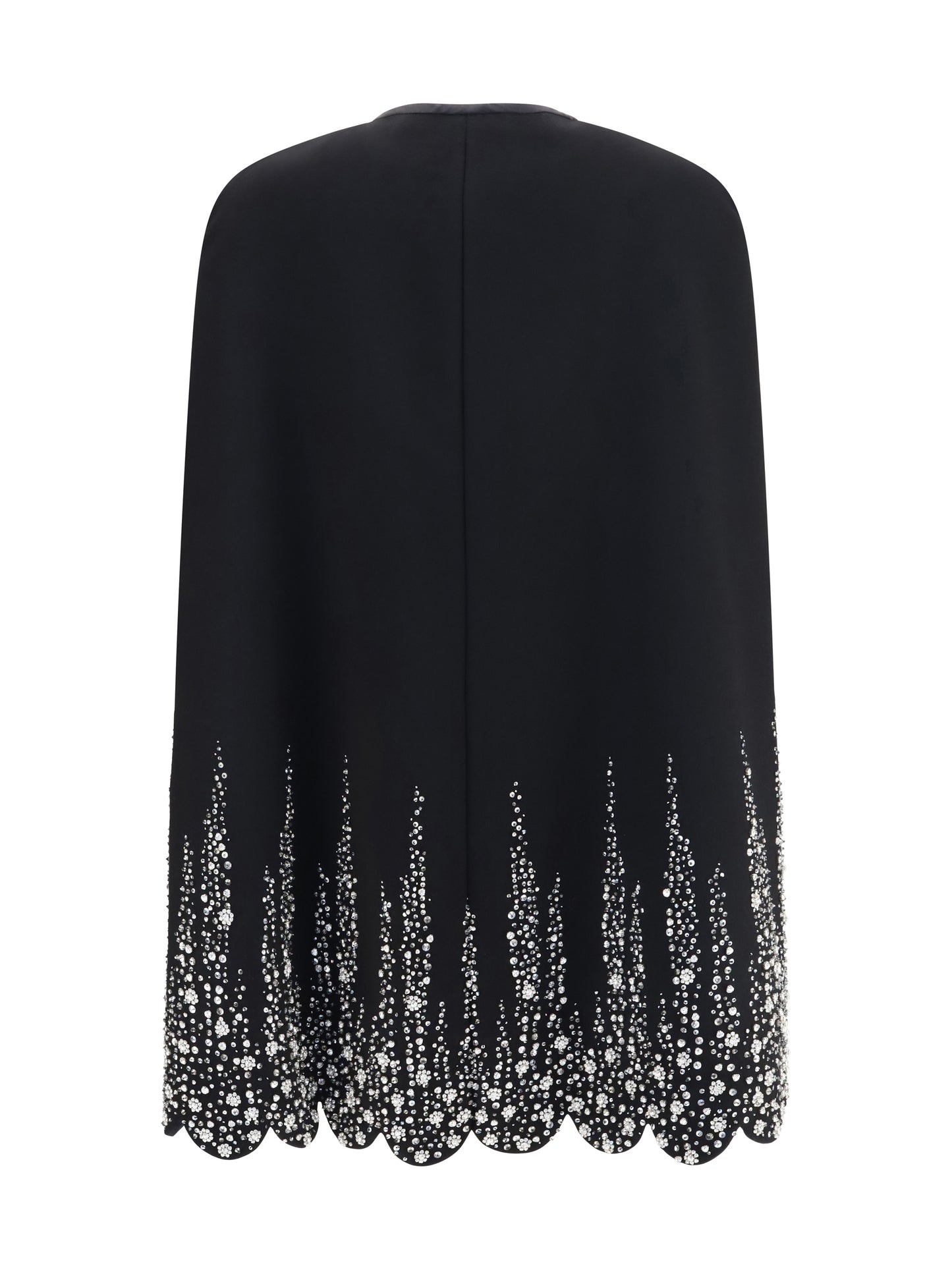 Valentino Women Compact Drap Cape With Degradé Rhinestone Embroidery VALENTINO