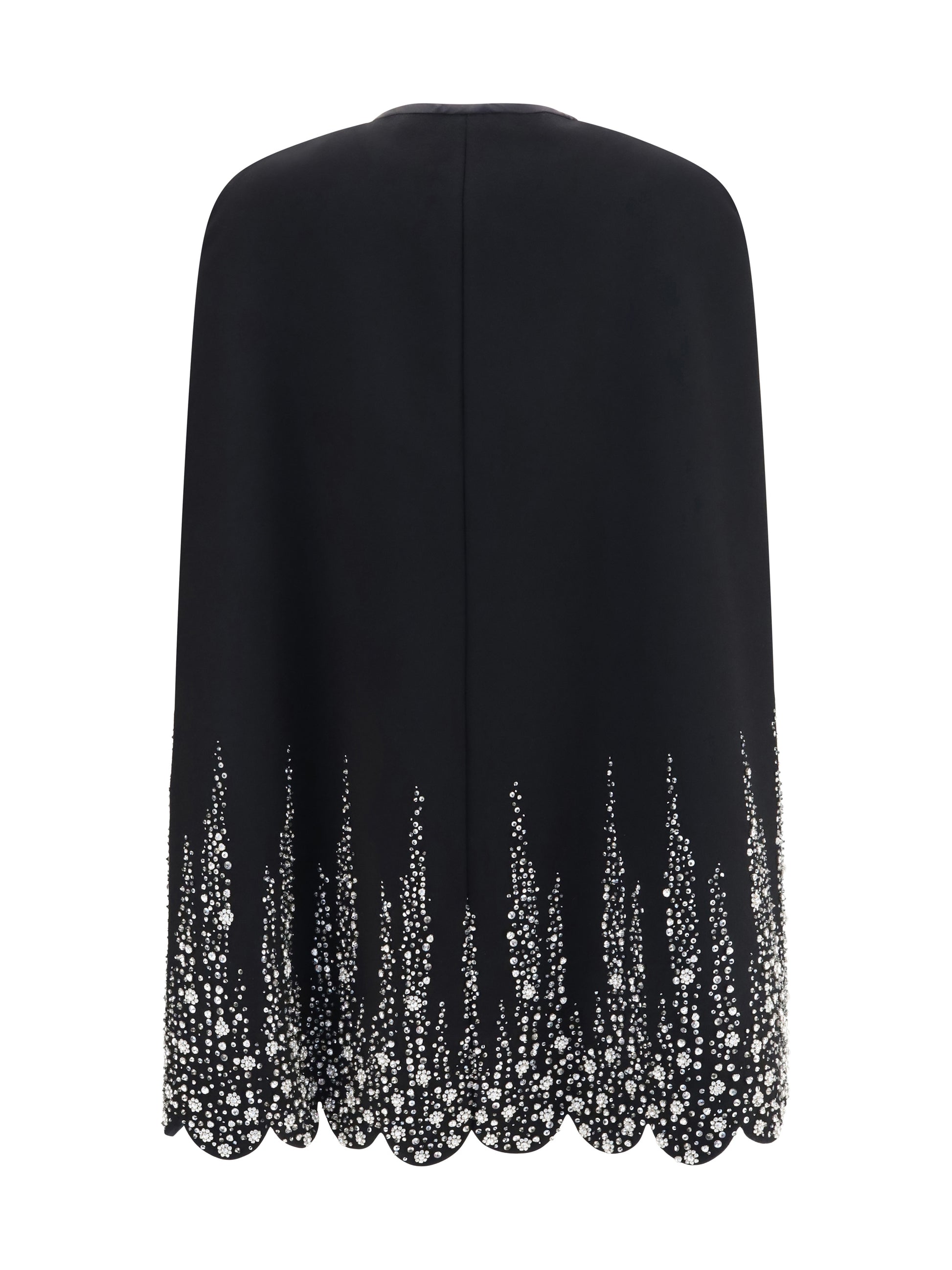 Valentino Women Compact Drap Cape With Degradé Rhinestone Embroidery VALENTINO