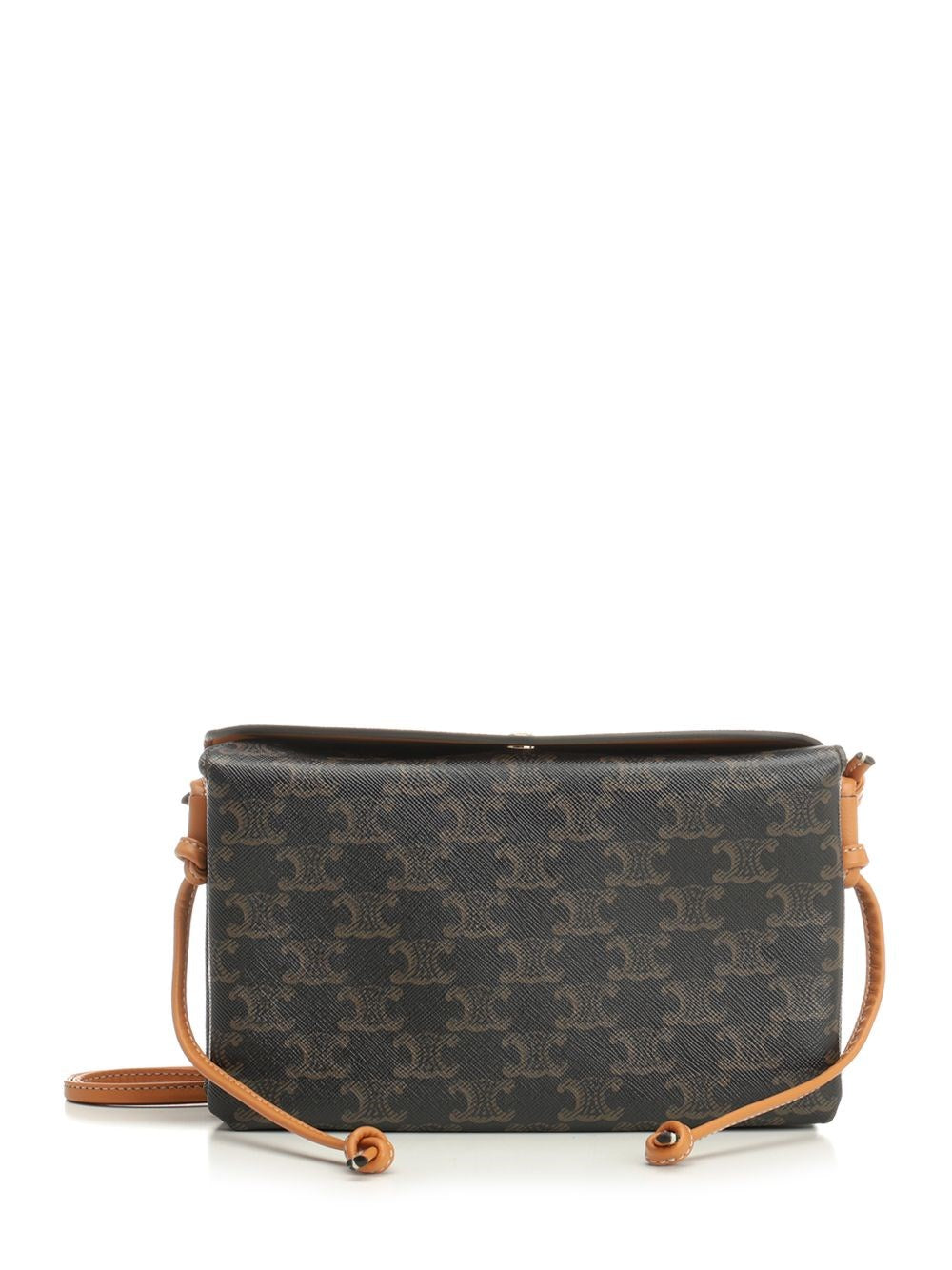 Celine Women Trio Flap Triomphe Canvas CELINE